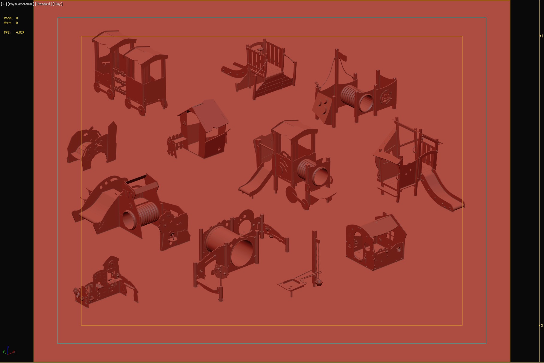 Creative Themed Playground Equipment Set 3D model_4