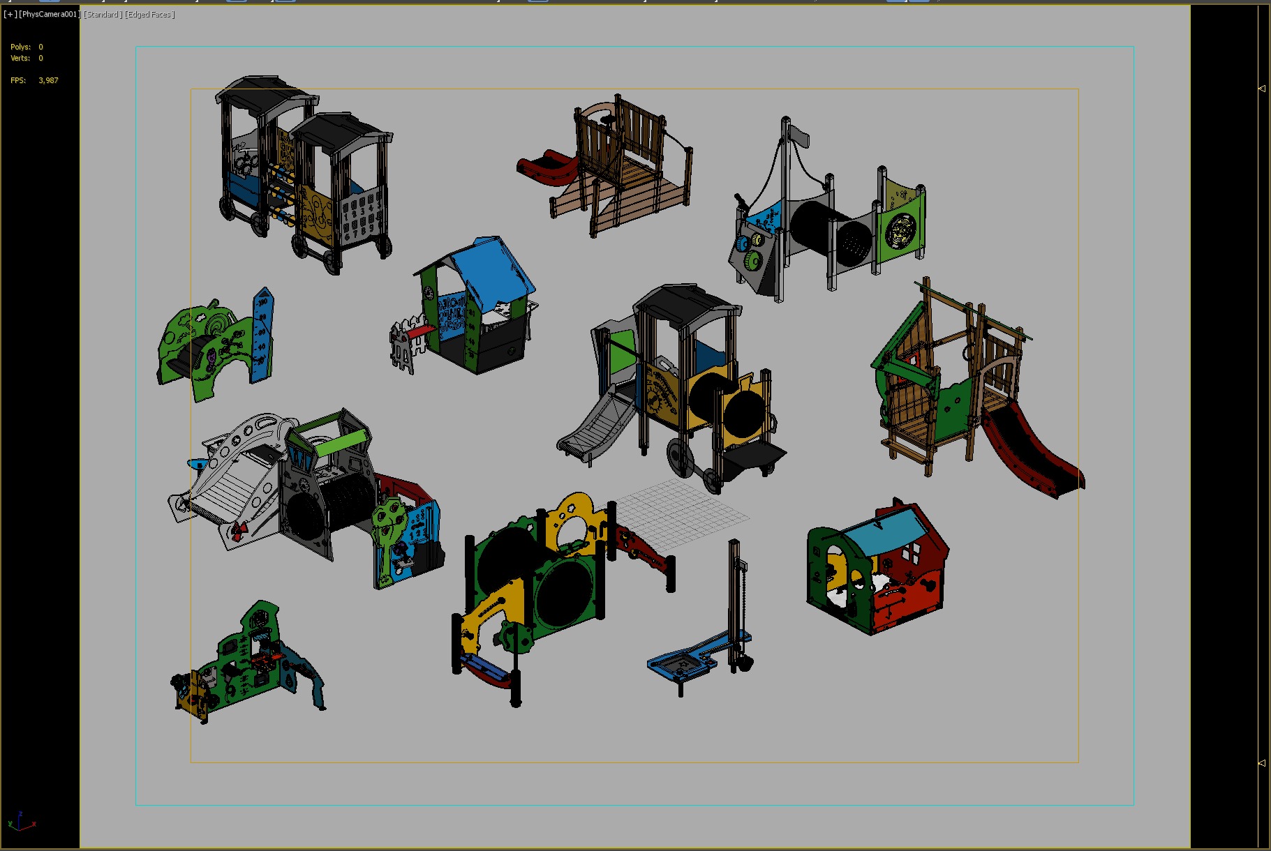 Creative Themed Playground Equipment Set 3D model_2