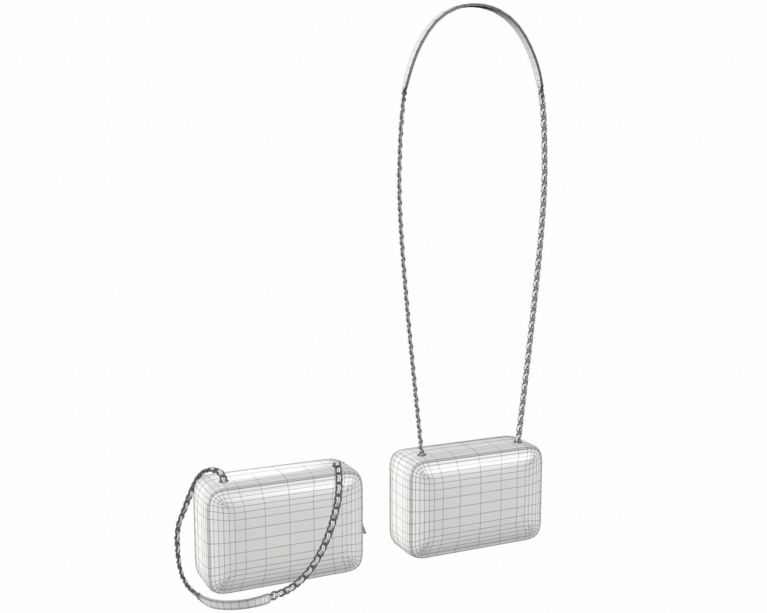 Camera Bag Black Low-poly 3D model_7