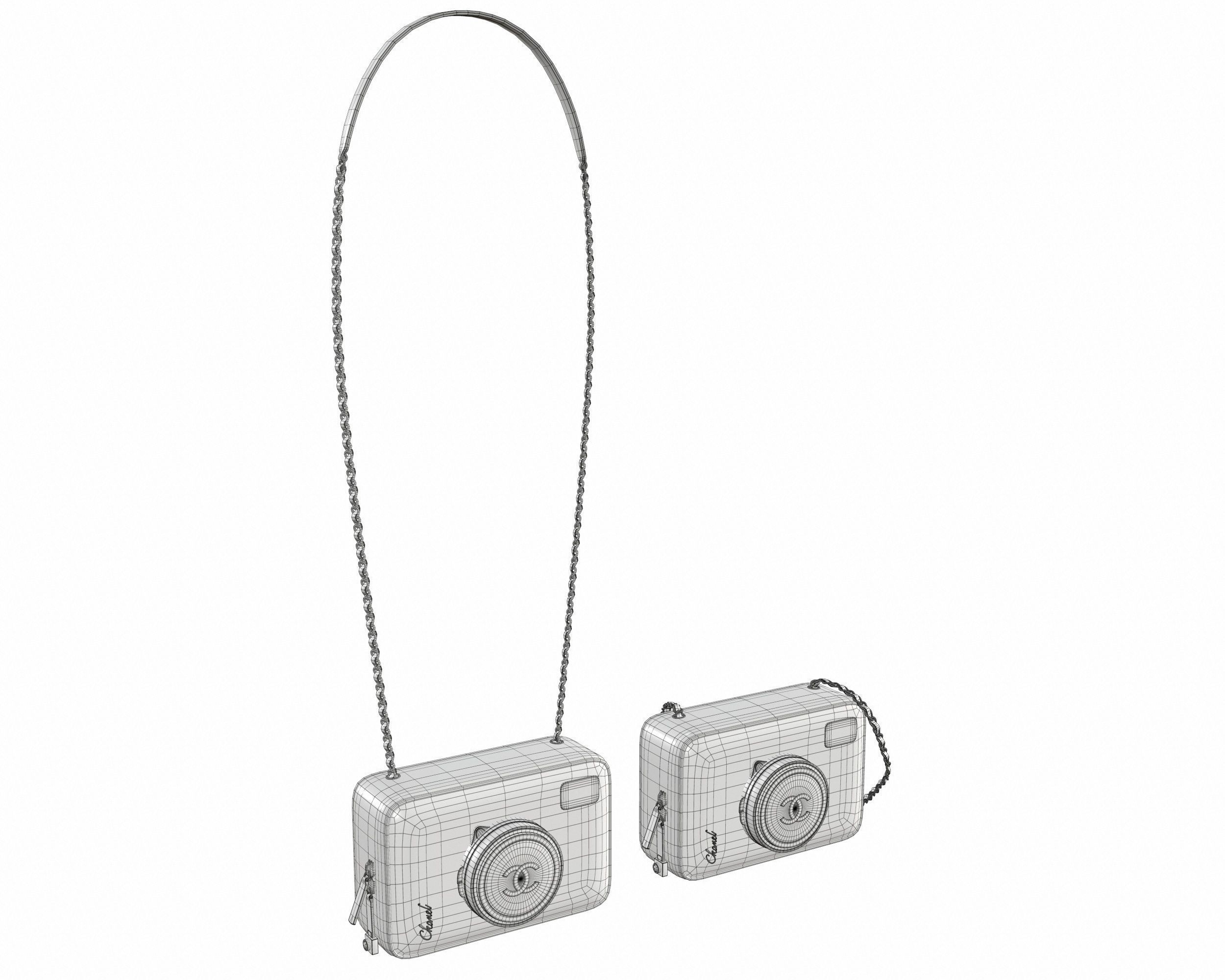 Camera Bag Black Low-poly 3D model_6