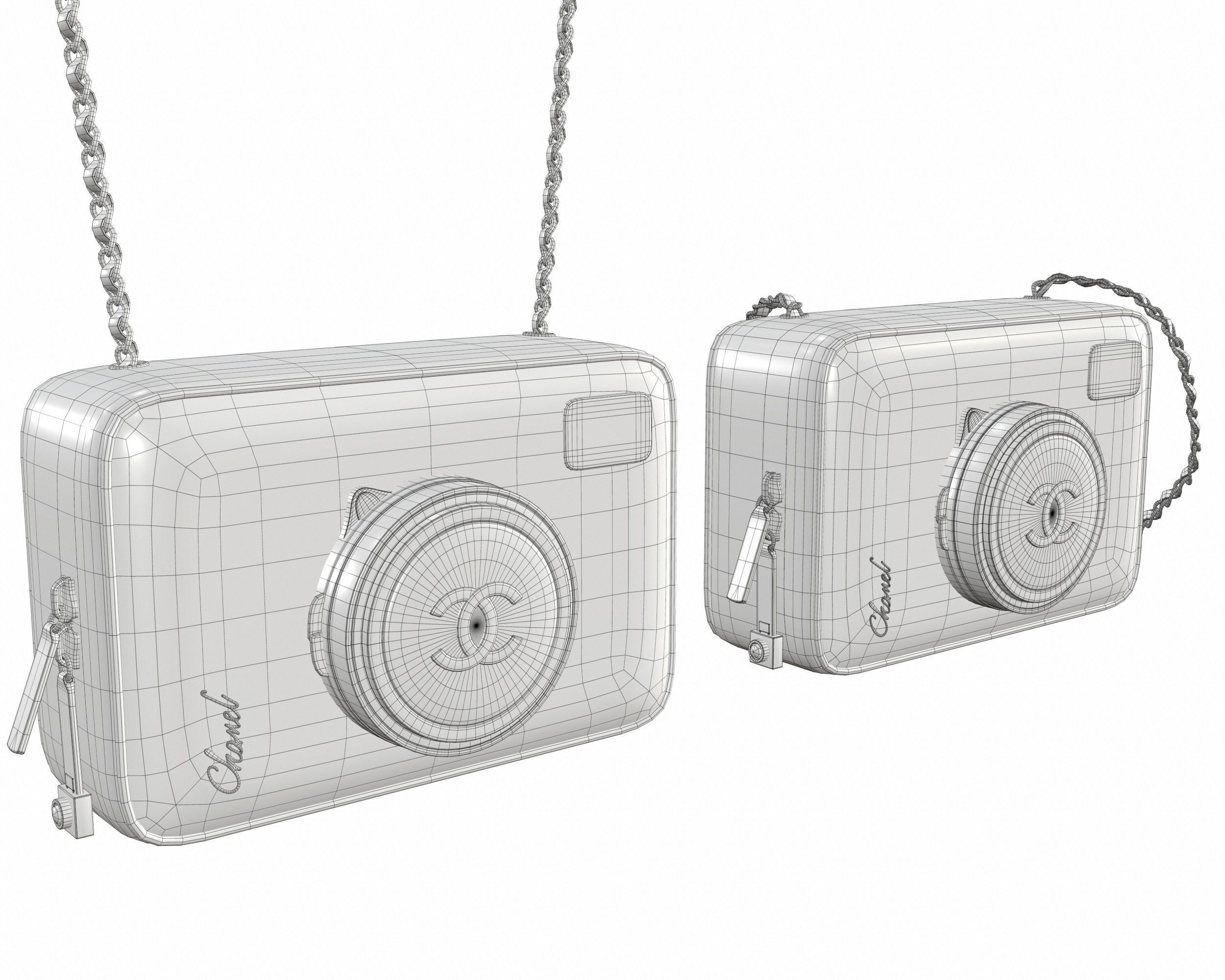 Camera Bag Black Low-poly 3D model_8