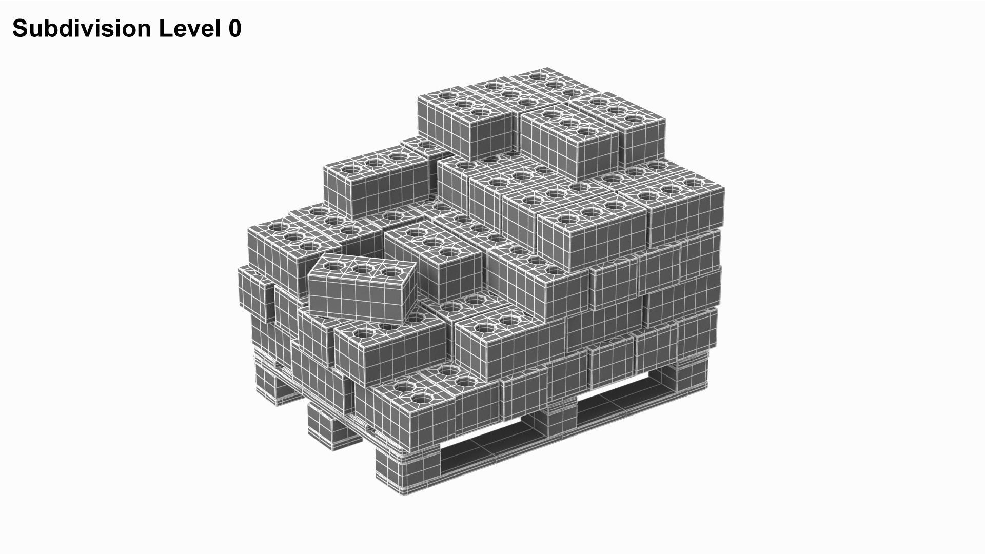 Bricks On Wooden Pallet 3D model_7