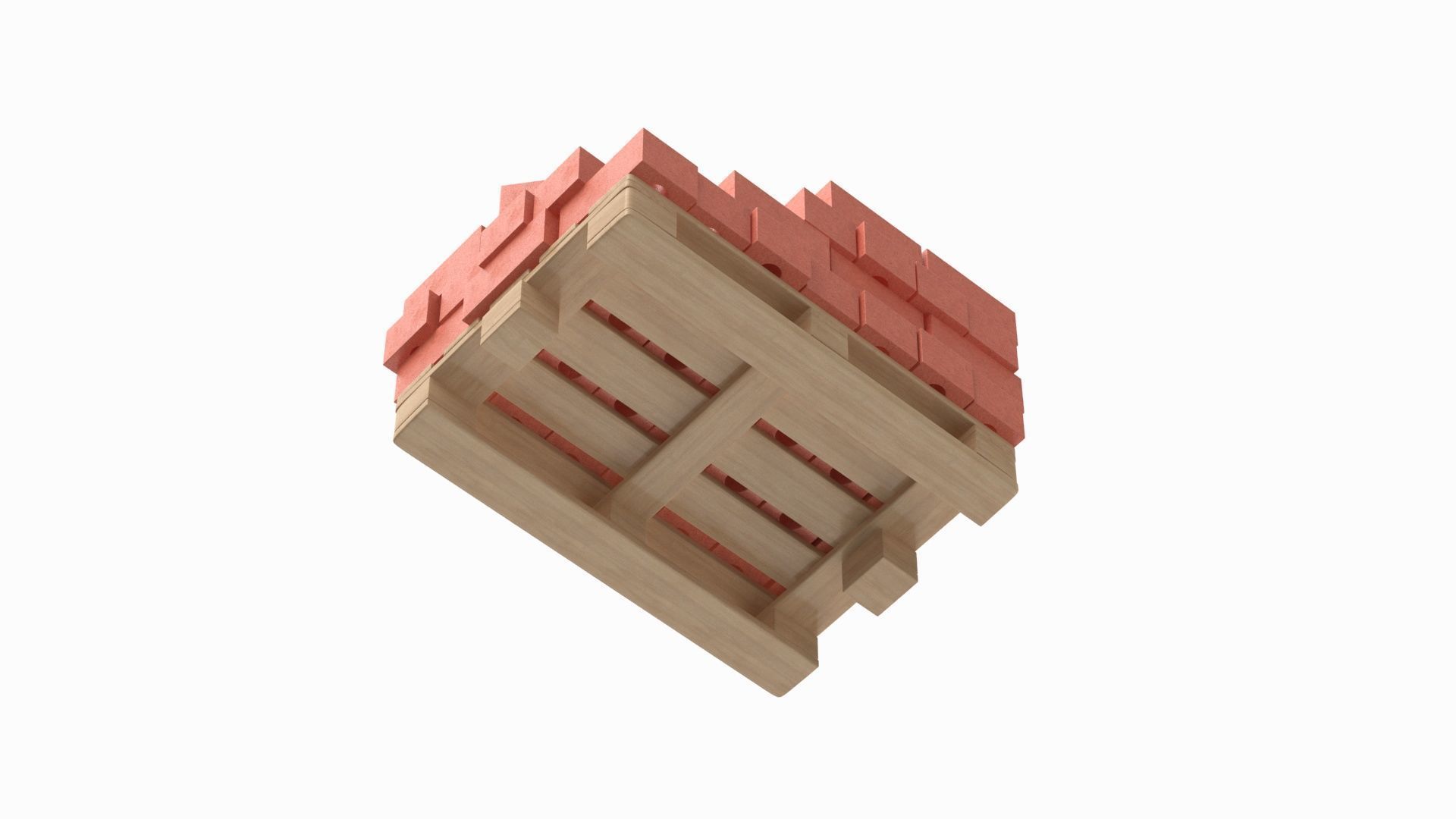 Bricks On Wooden Pallet 3D model_5