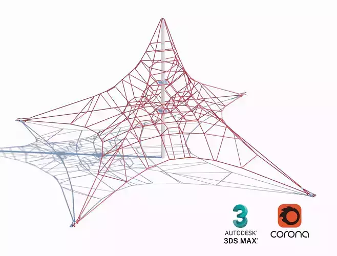 Pyramid Rope Climbing Structure for Playgrounds 3D model