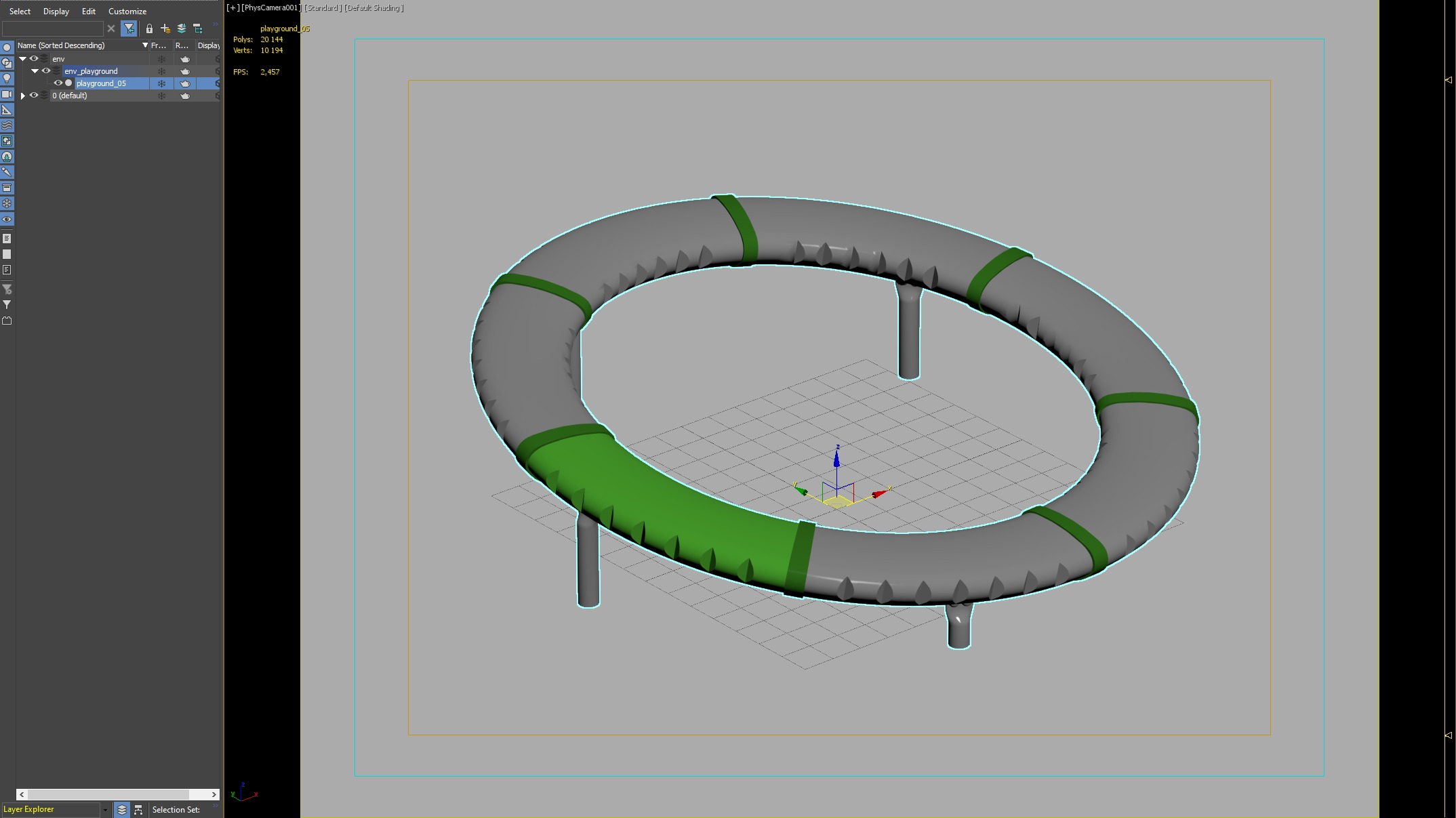 Modern Circular Playground Balance Ring 3D model_1