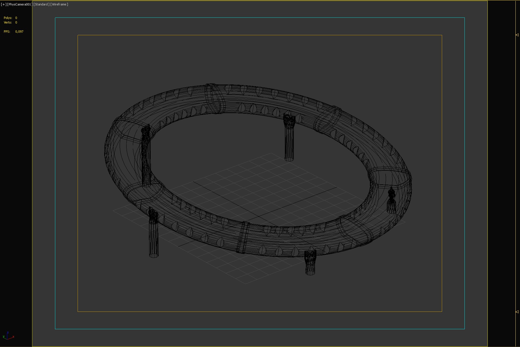 Modern Circular Playground Balance Ring 3D model_2
