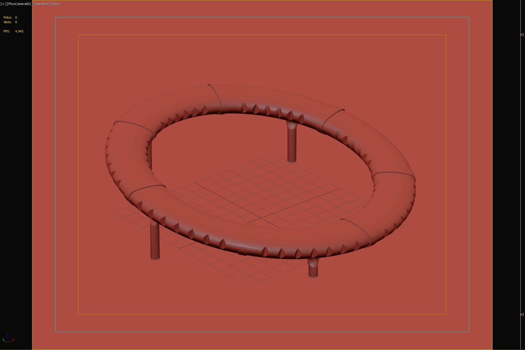 Modern Circular Playground Balance Ring 3D model_3