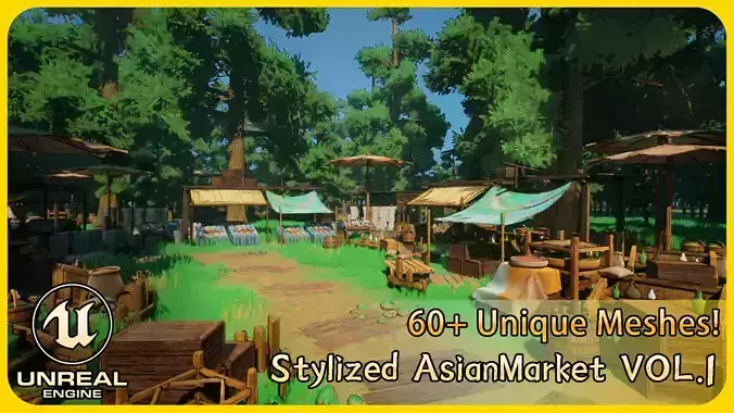 Stylized Asian Market Vol1 Gameready