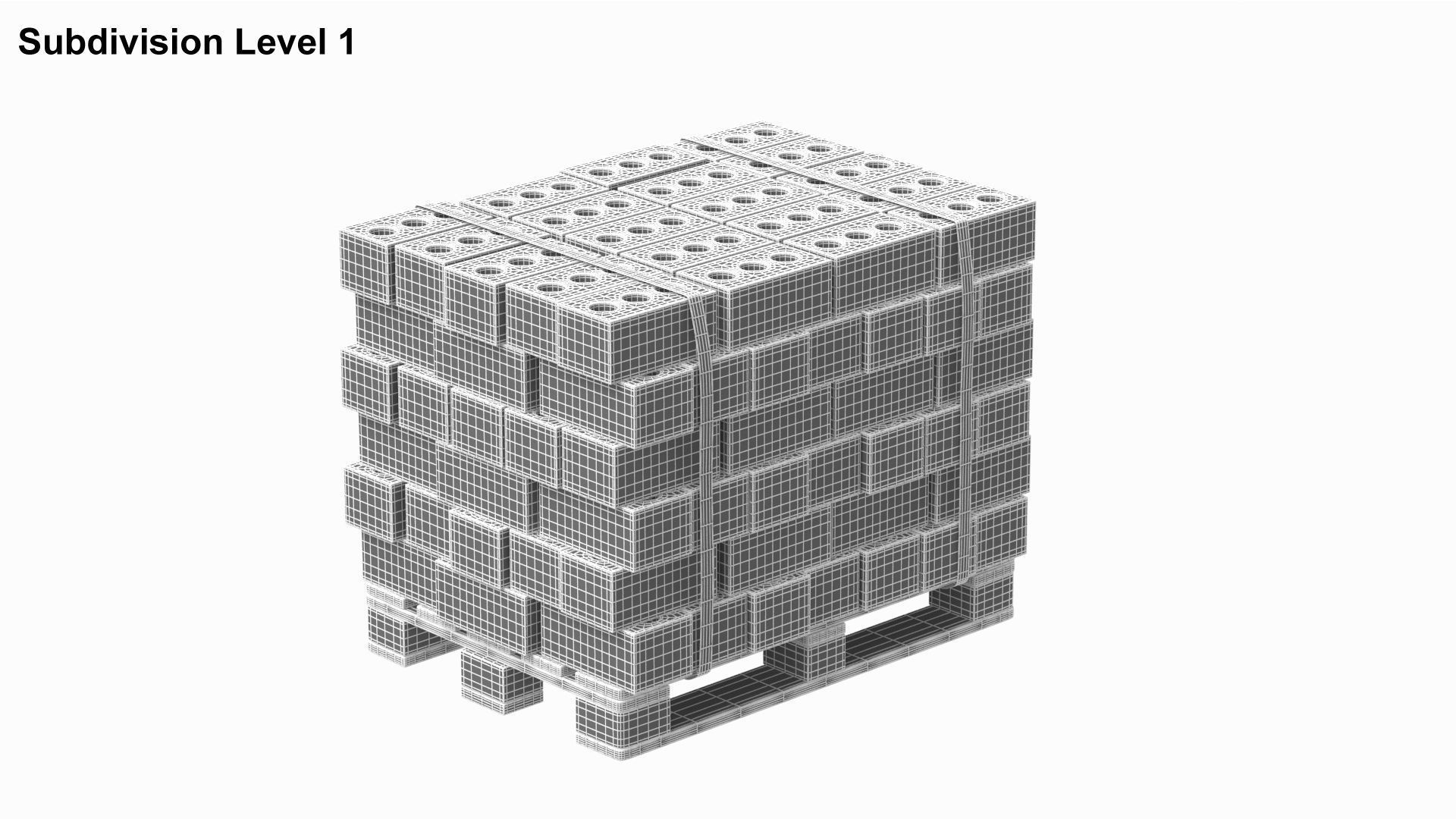 Bricks On Wooden Pallet 3D model_7