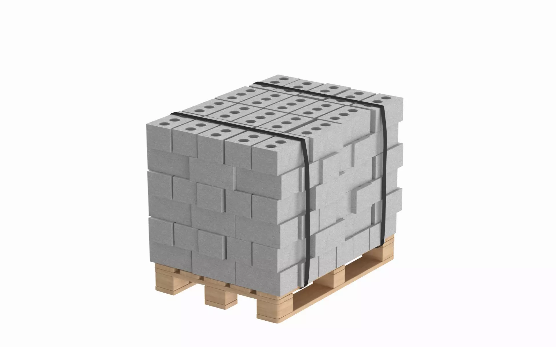 Bricks On Wooden Pallet 3D model_0