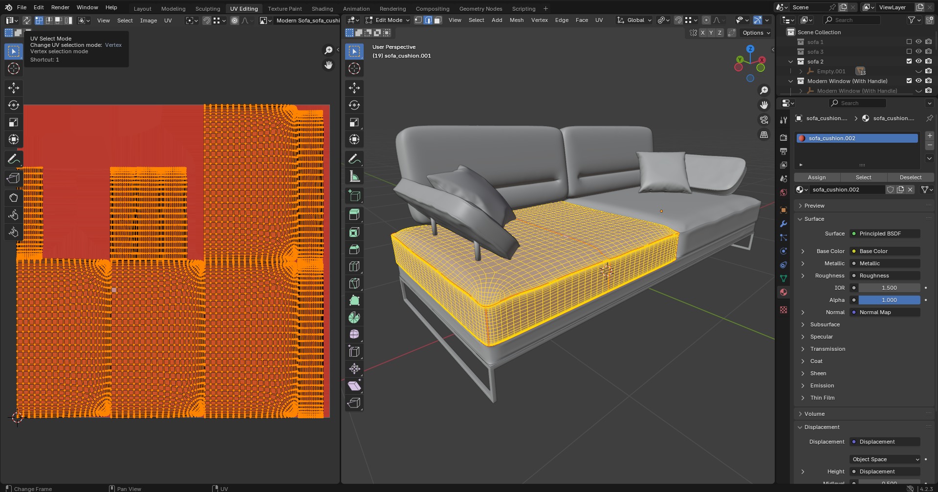 Modern Sofa 3D model_9