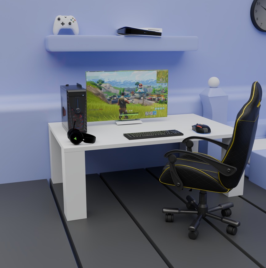 modern gaming room 3D model_1