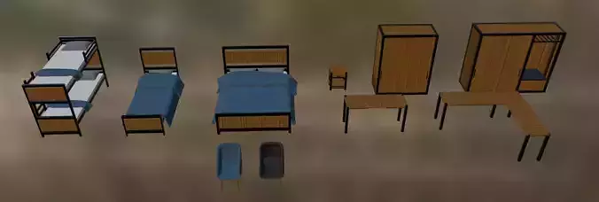 Industrial Bedroom Pack 3D model