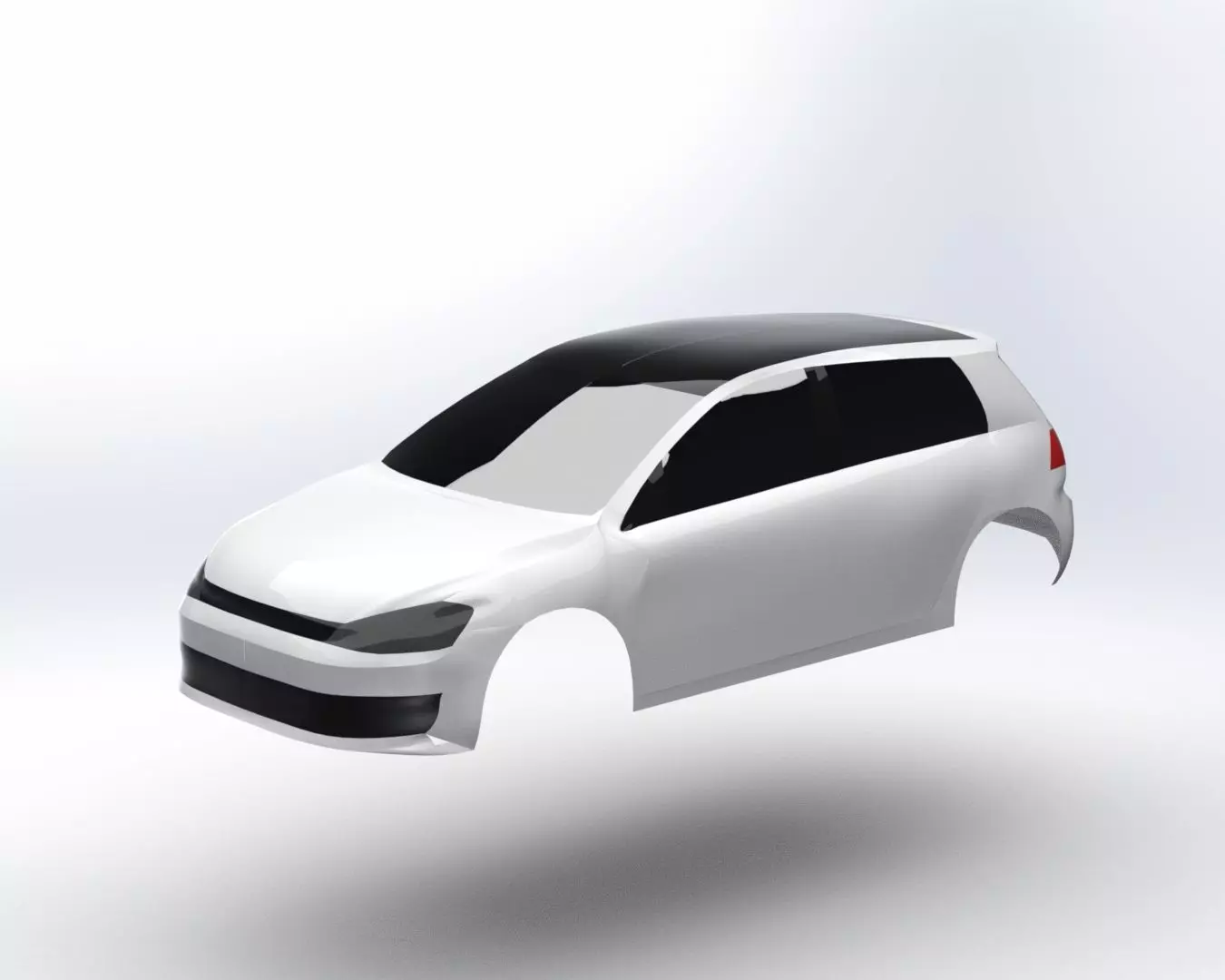 Volkswagen Golf High-Detail Surface Model 3D print model_0