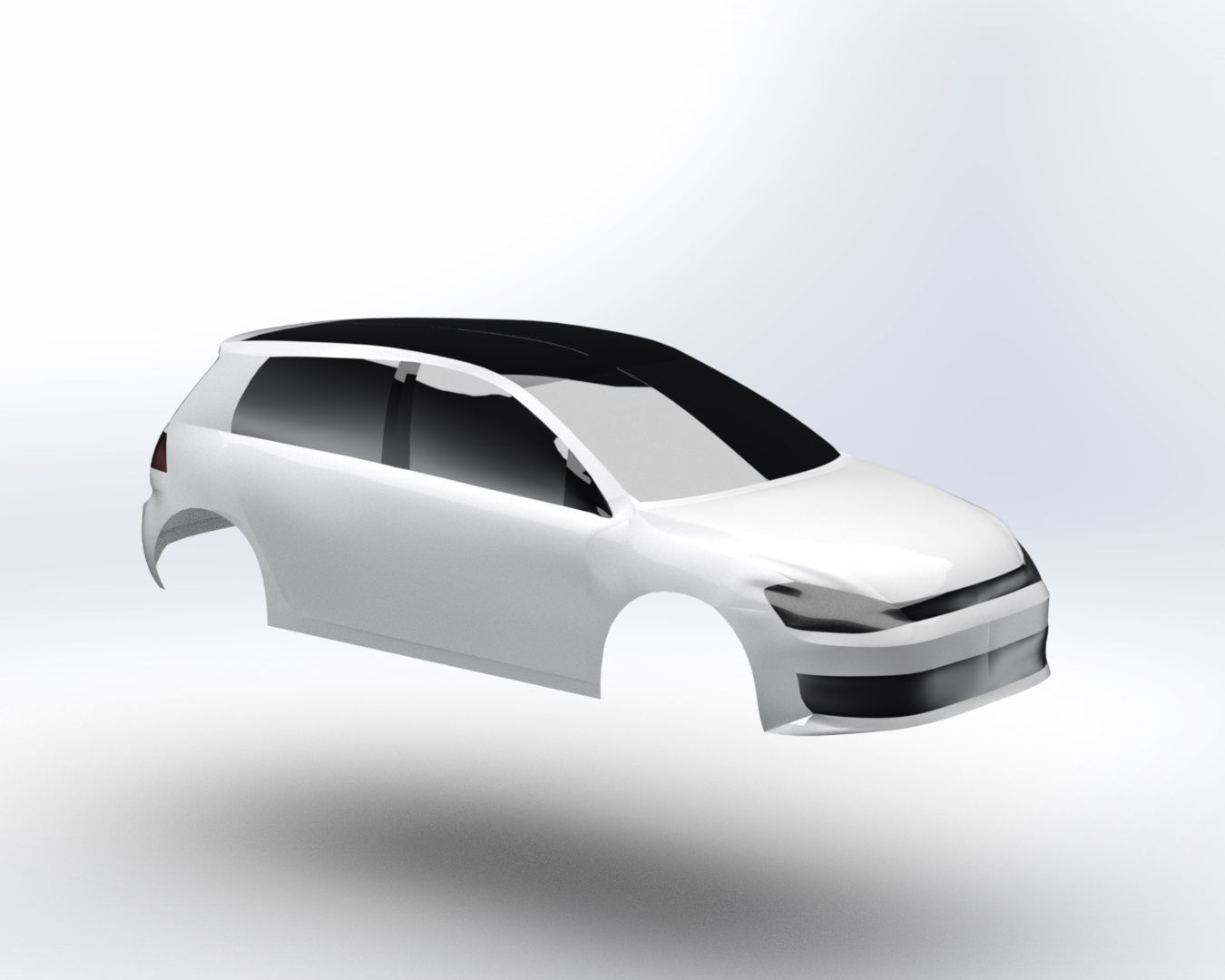 Volkswagen Golf High-Detail Surface Model 3D print model_5