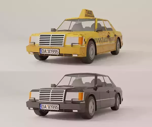 Mercedes Benz W1124 E-class Lowpoly game-ready Low-poly 3D model