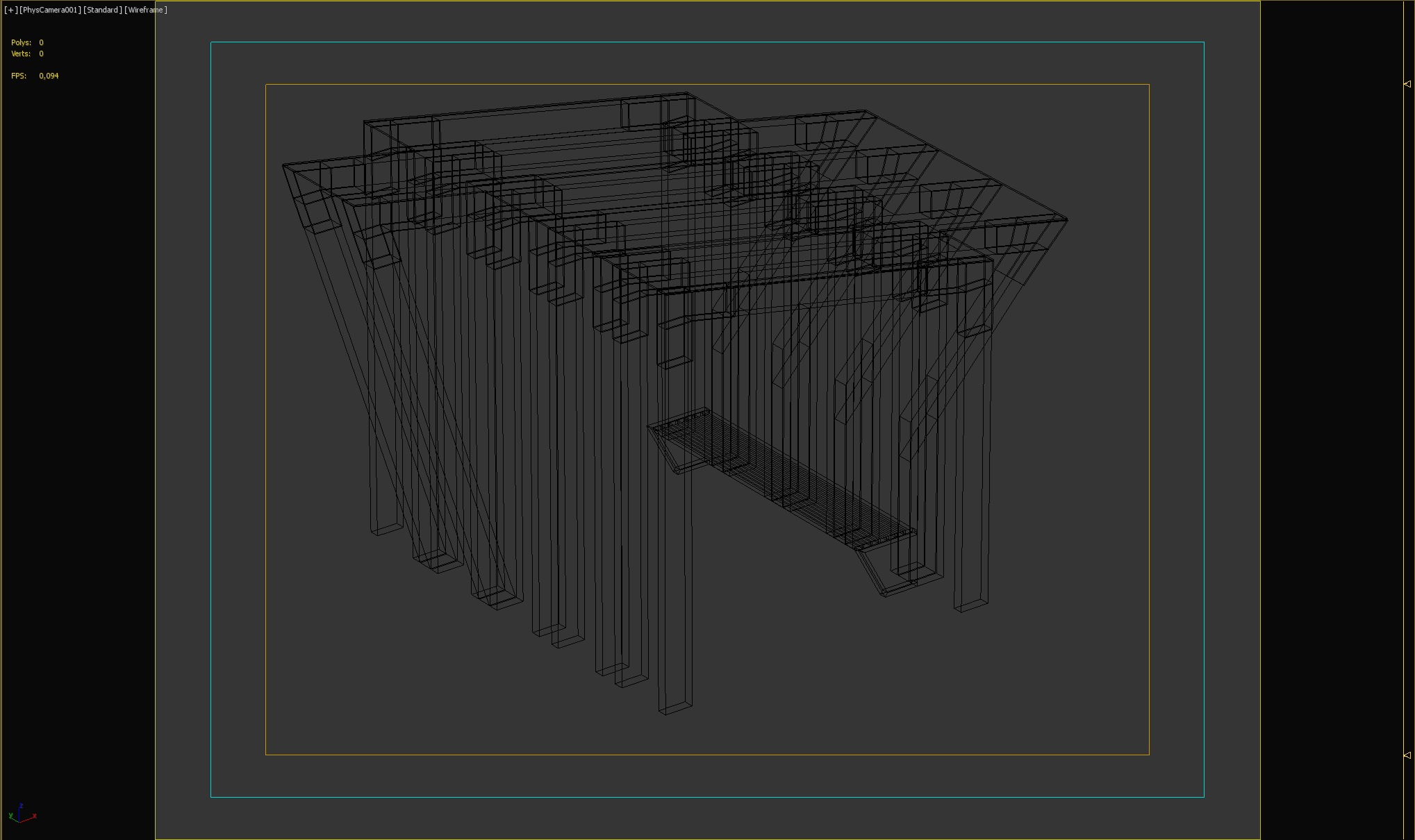 Contemporary Wooden Pergola with Bench 3D model_4