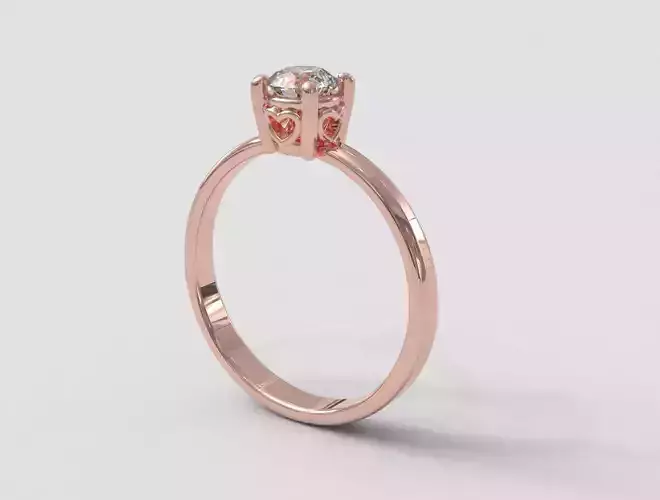 5mm Heart Engagement Ring
