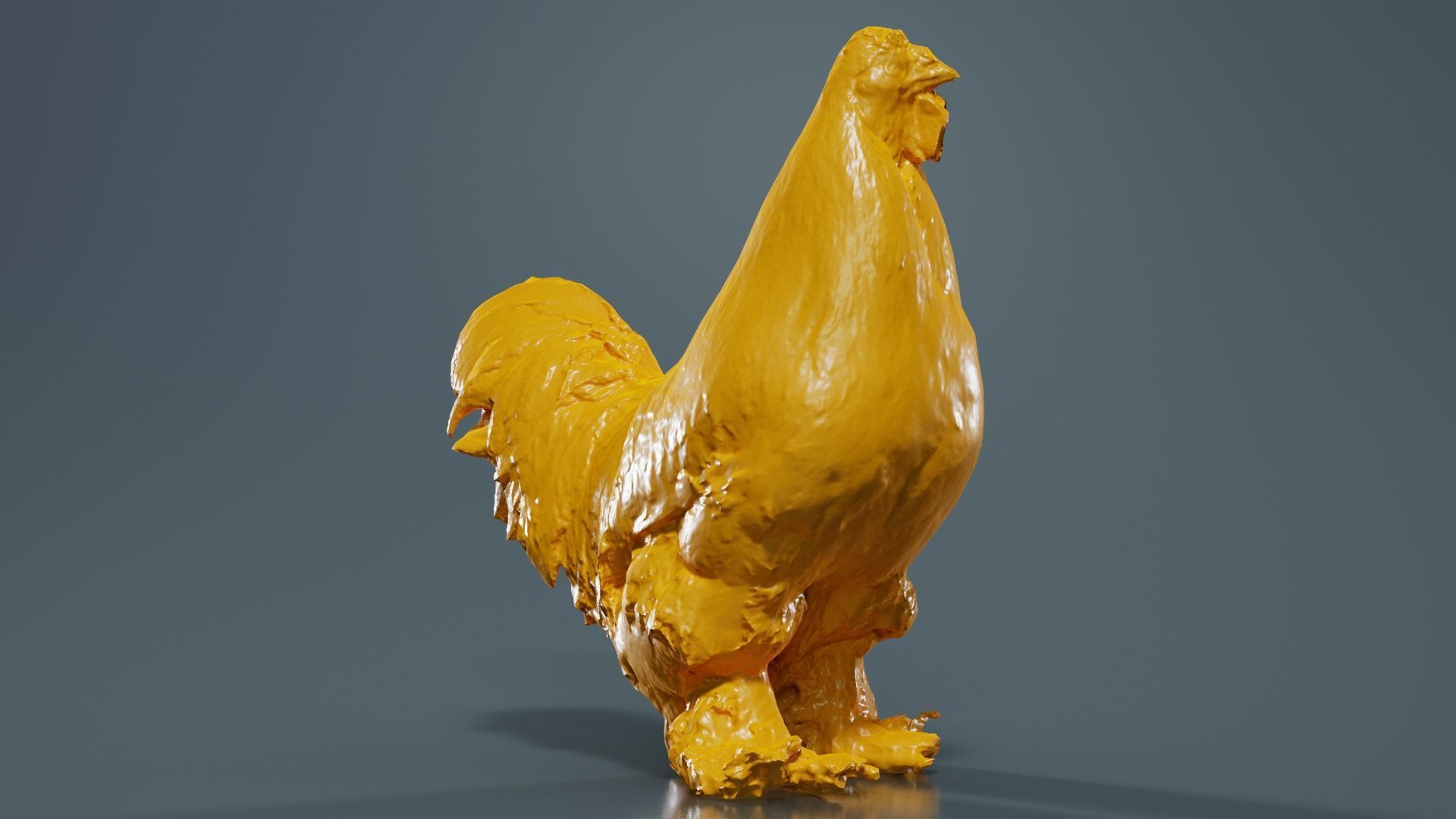 Gallus Domesticus Rooster Low-poly 3D model_12