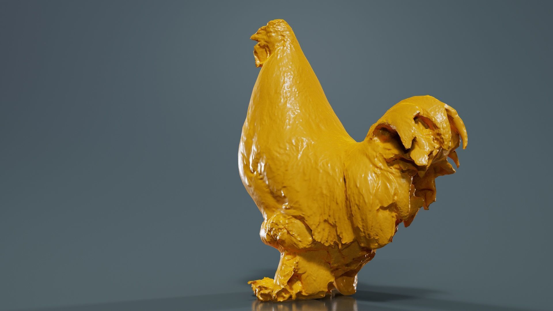Gallus Domesticus Rooster Low-poly 3D model_13