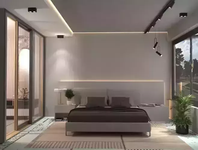 Modern Minimalist Bedroom Retreat-Serene Bedroom