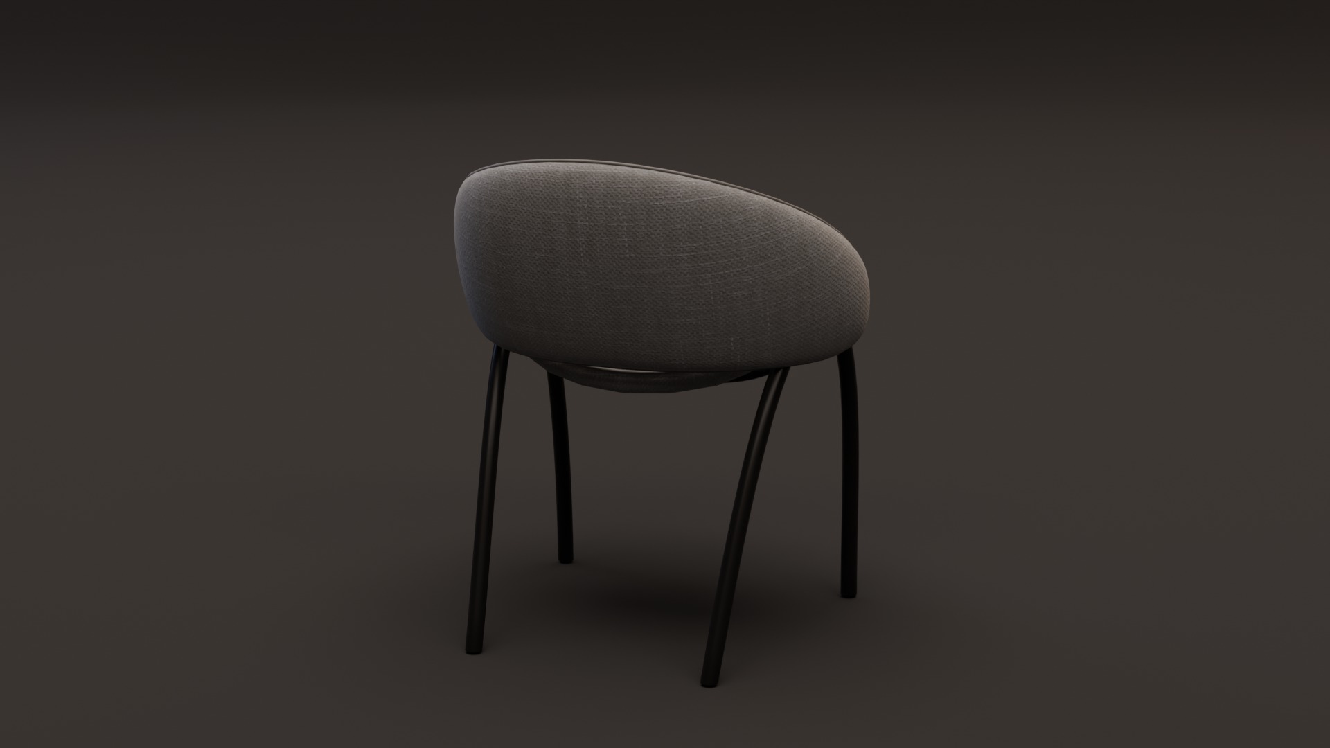 Round Chair Low-poly 3D model_4