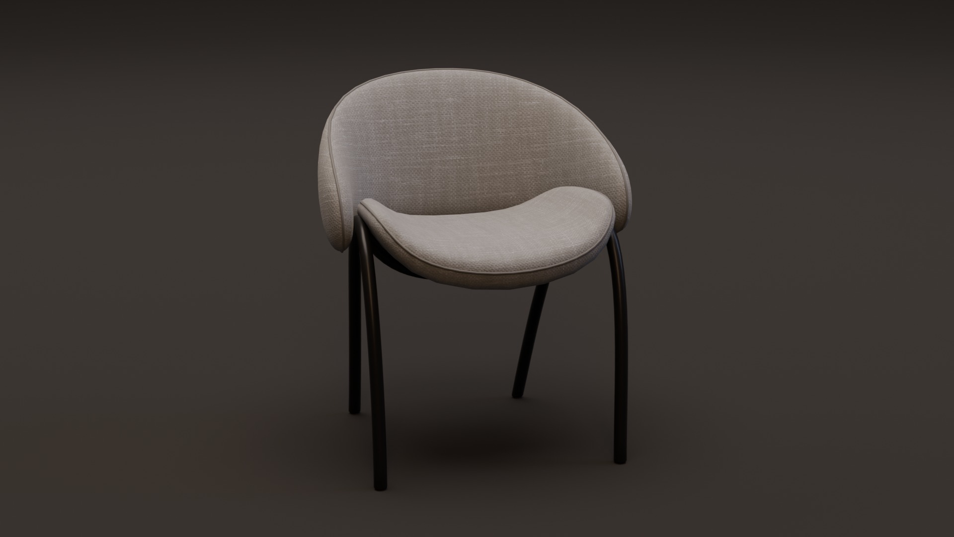 Round Chair Low-poly 3D model_7