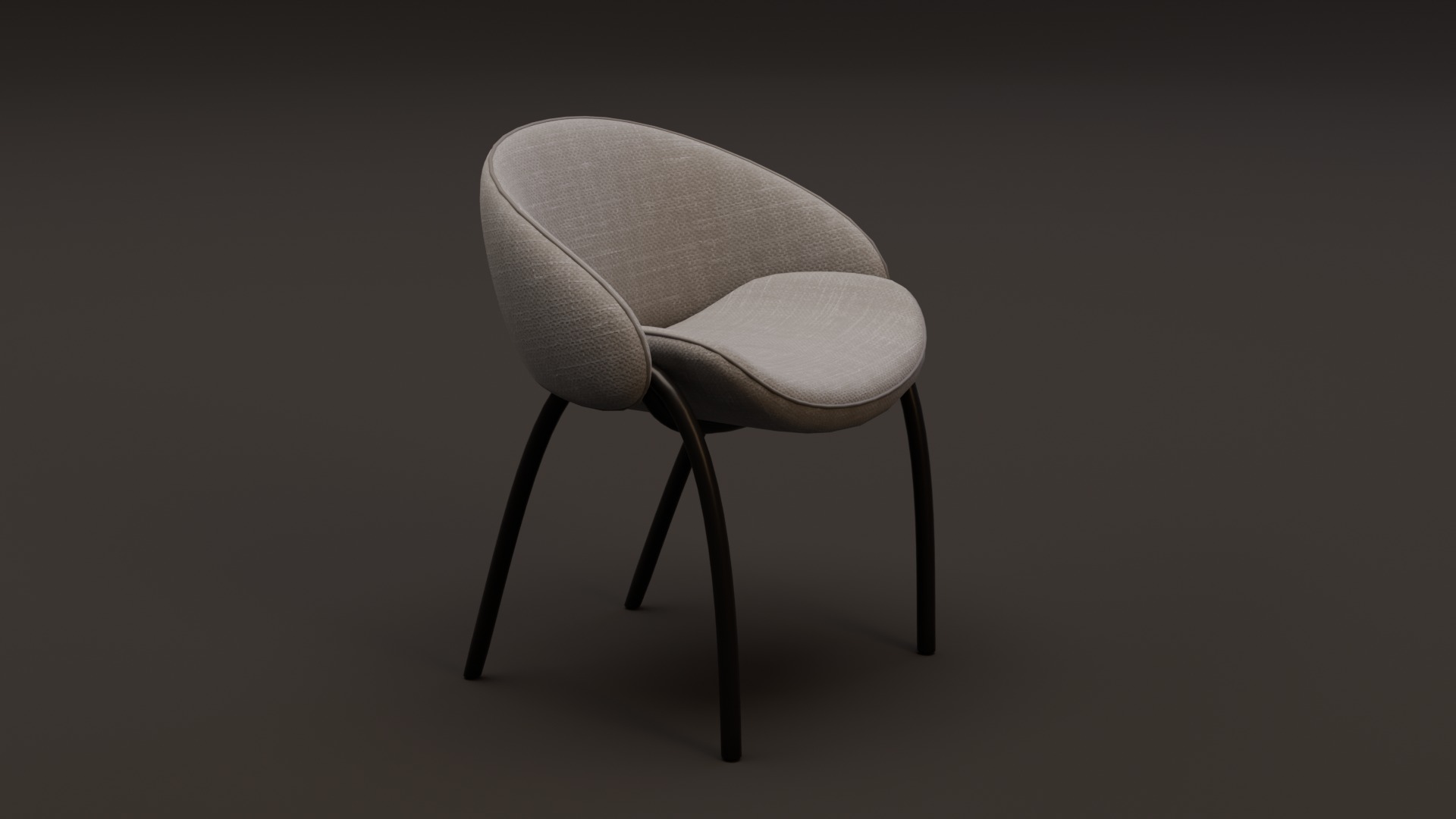 Round Chair Low-poly 3D model_6