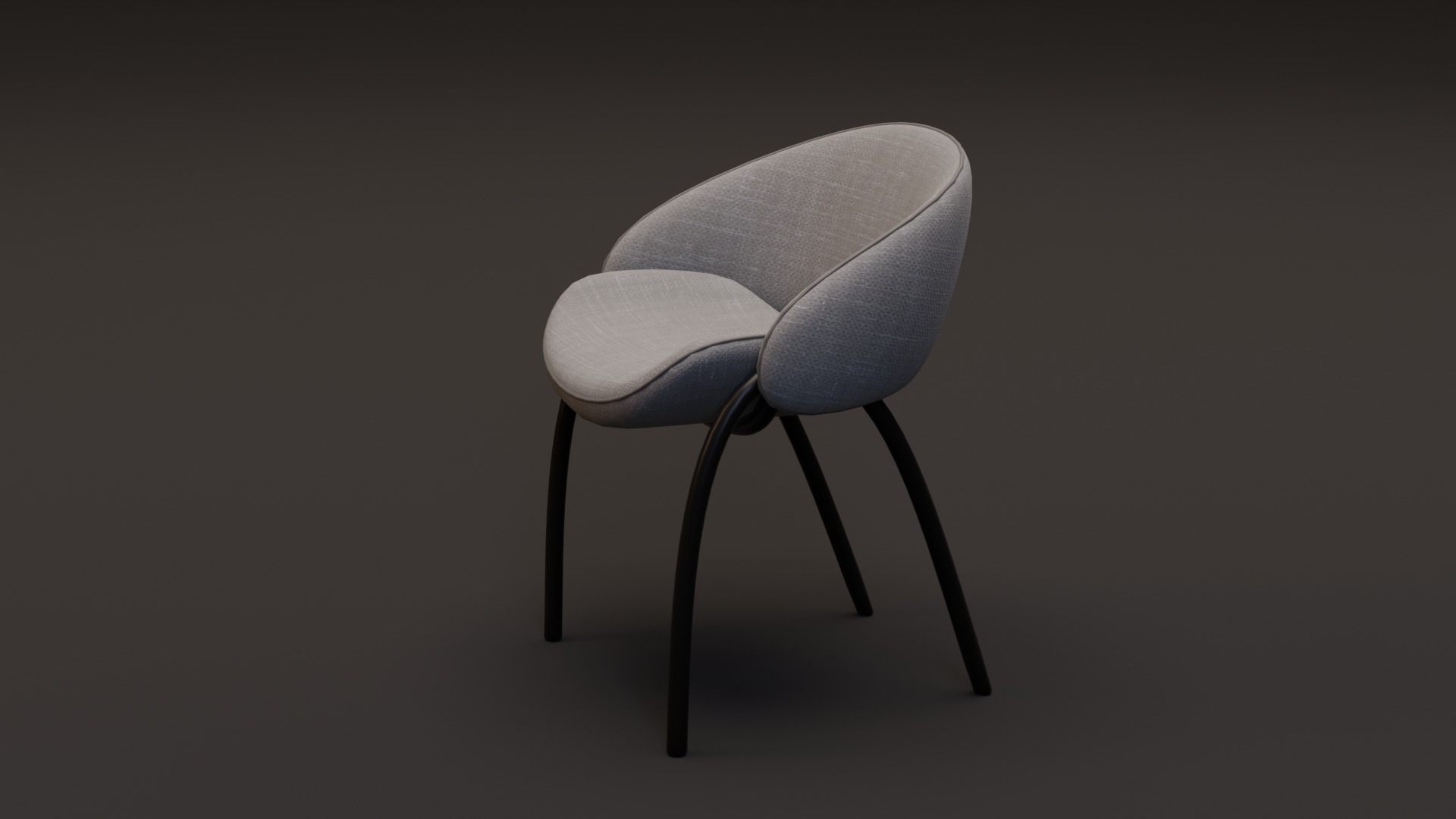 Round Chair Low-poly 3D model_2