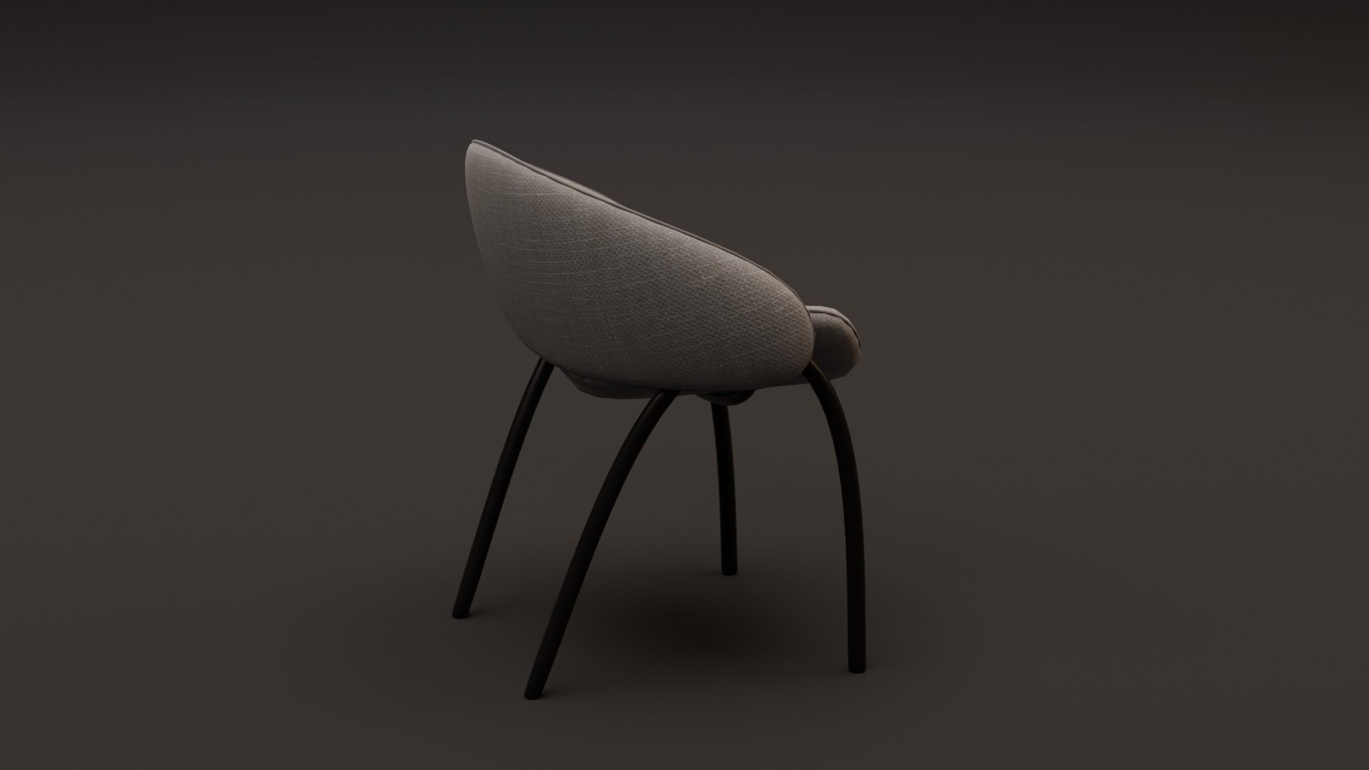 Round Chair Low-poly 3D model_5