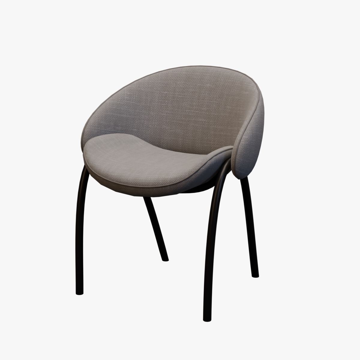 Round Chair Low-poly 3D model_1
