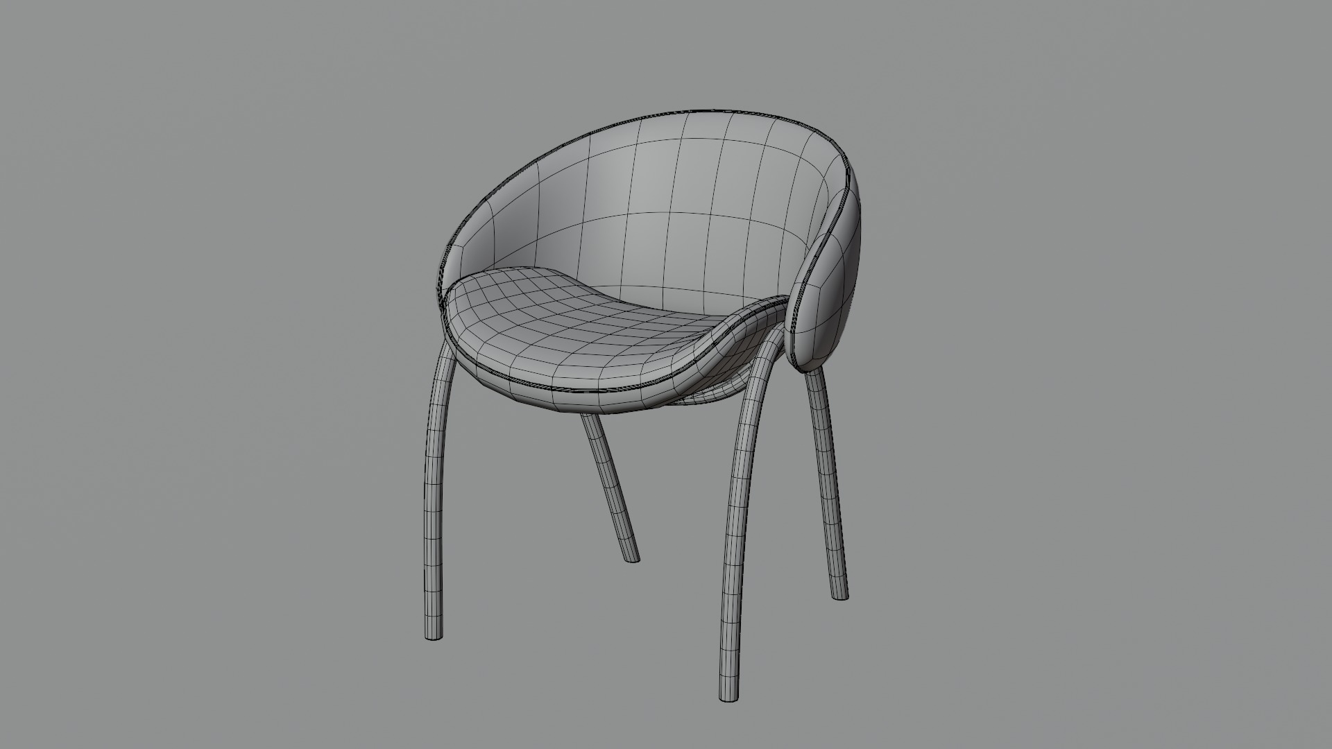 Round Chair Low-poly 3D model_9