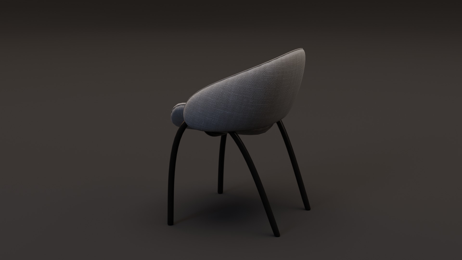 Round Chair Low-poly 3D model_3