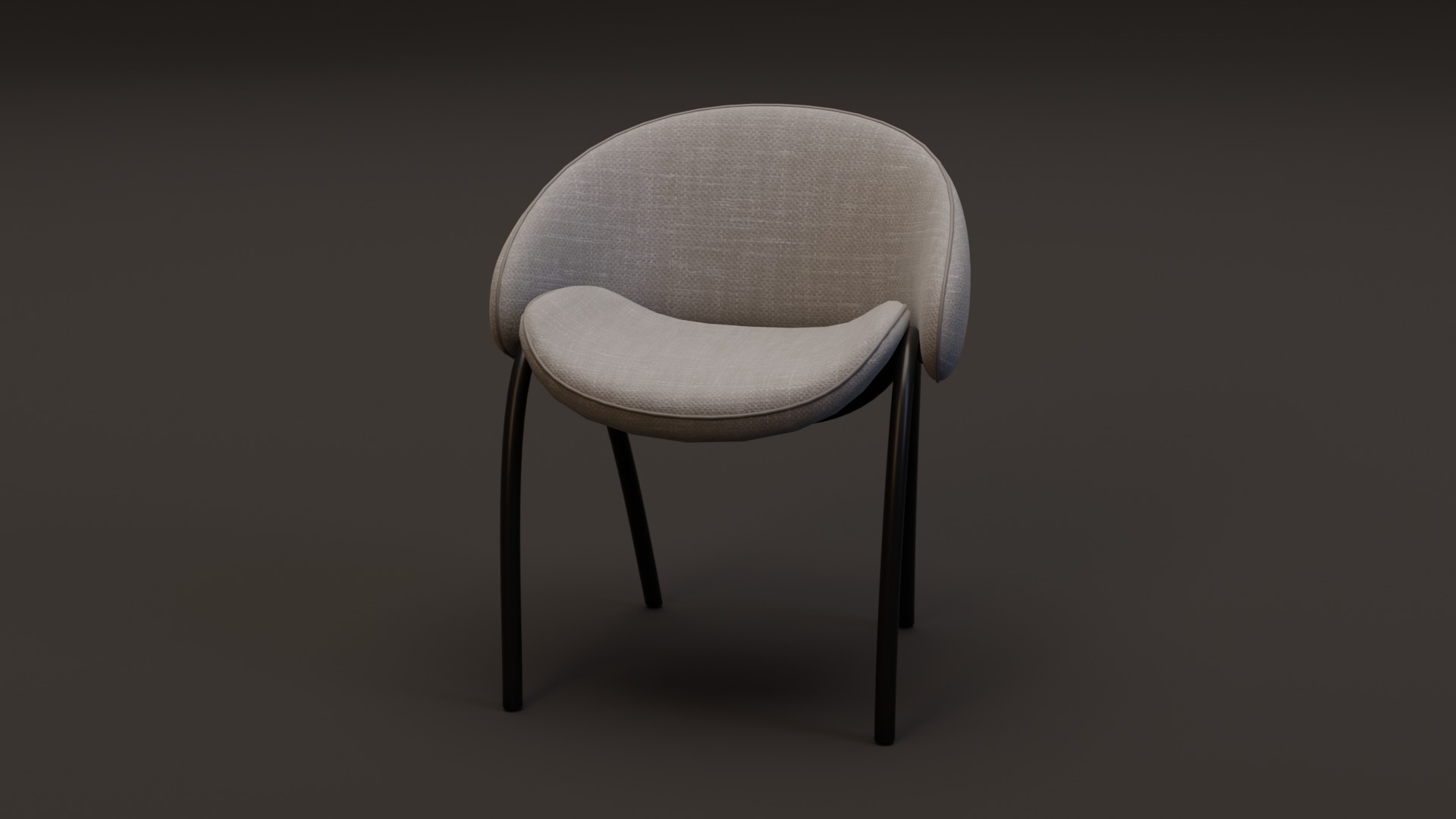 Round Chair Low-poly 3D model_8