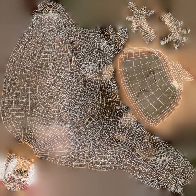 Guineafowl Guineahen Low-poly 3D model_14