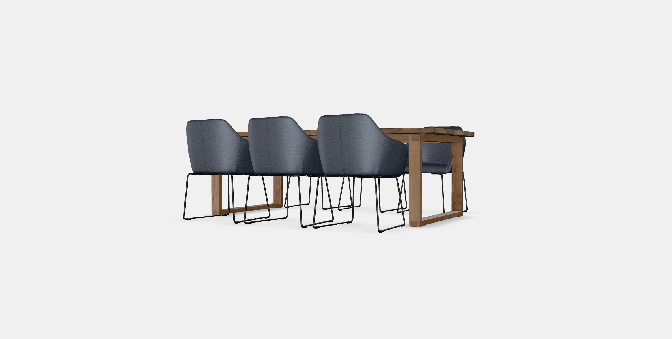 MORBYLANGA - TOSSBERG Table and 6 armchairs Low-poly 3D model_4