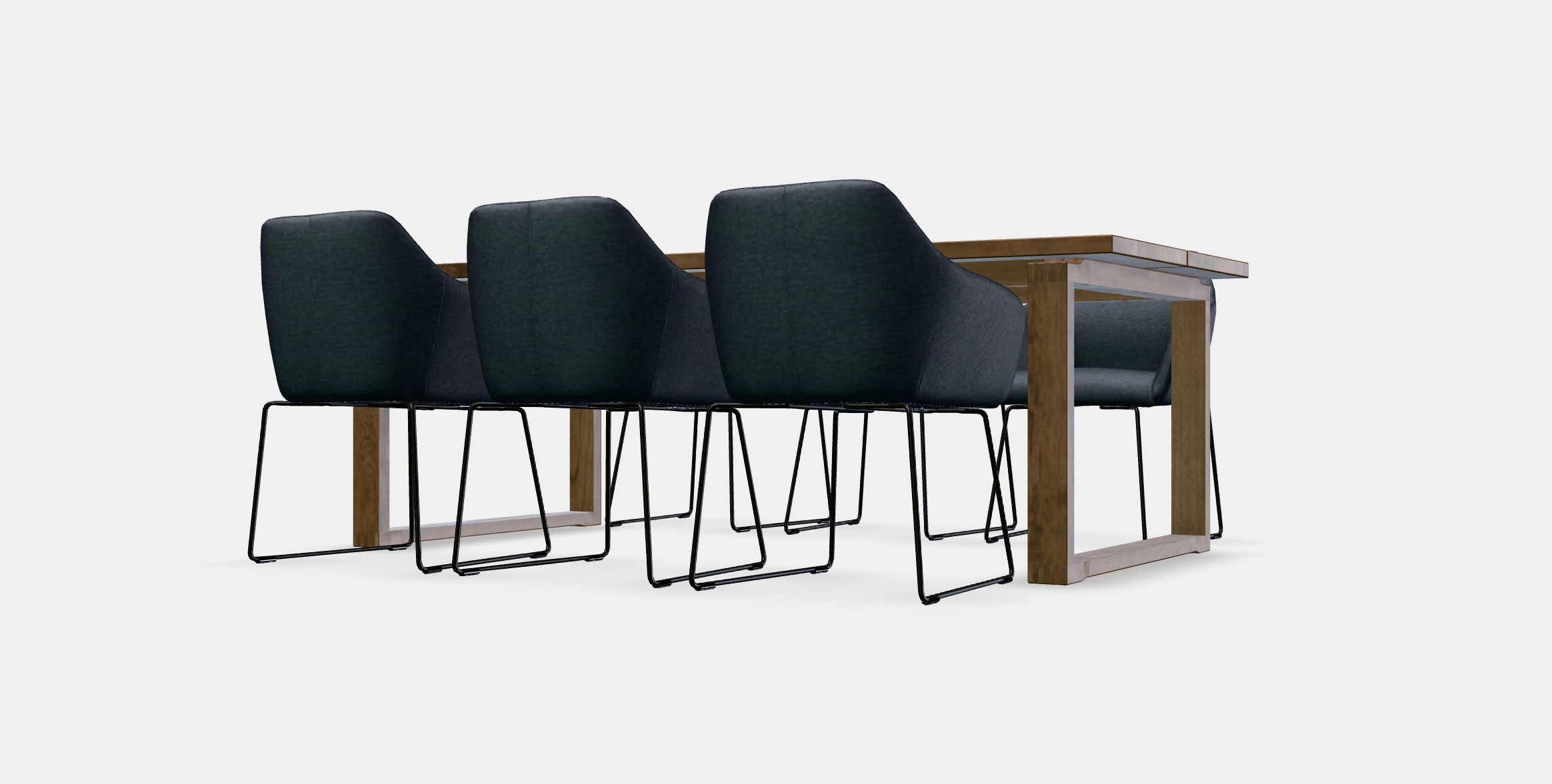 MORBYLANGA - TOSSBERG Table and 6 armchairs Low-poly 3D model_15