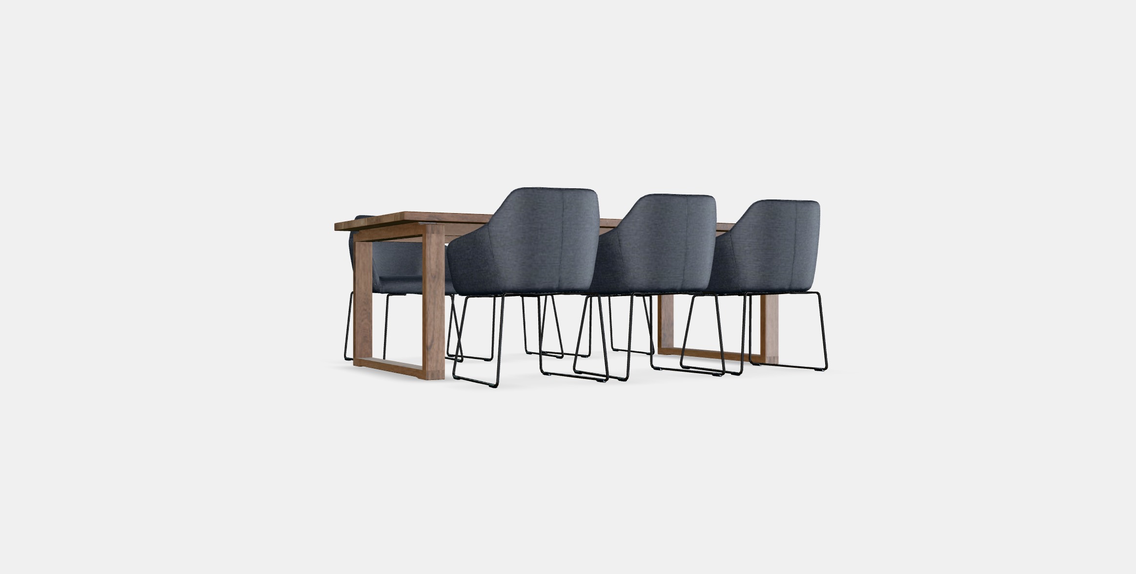 MORBYLANGA - TOSSBERG Table and 6 armchairs Low-poly 3D model_14