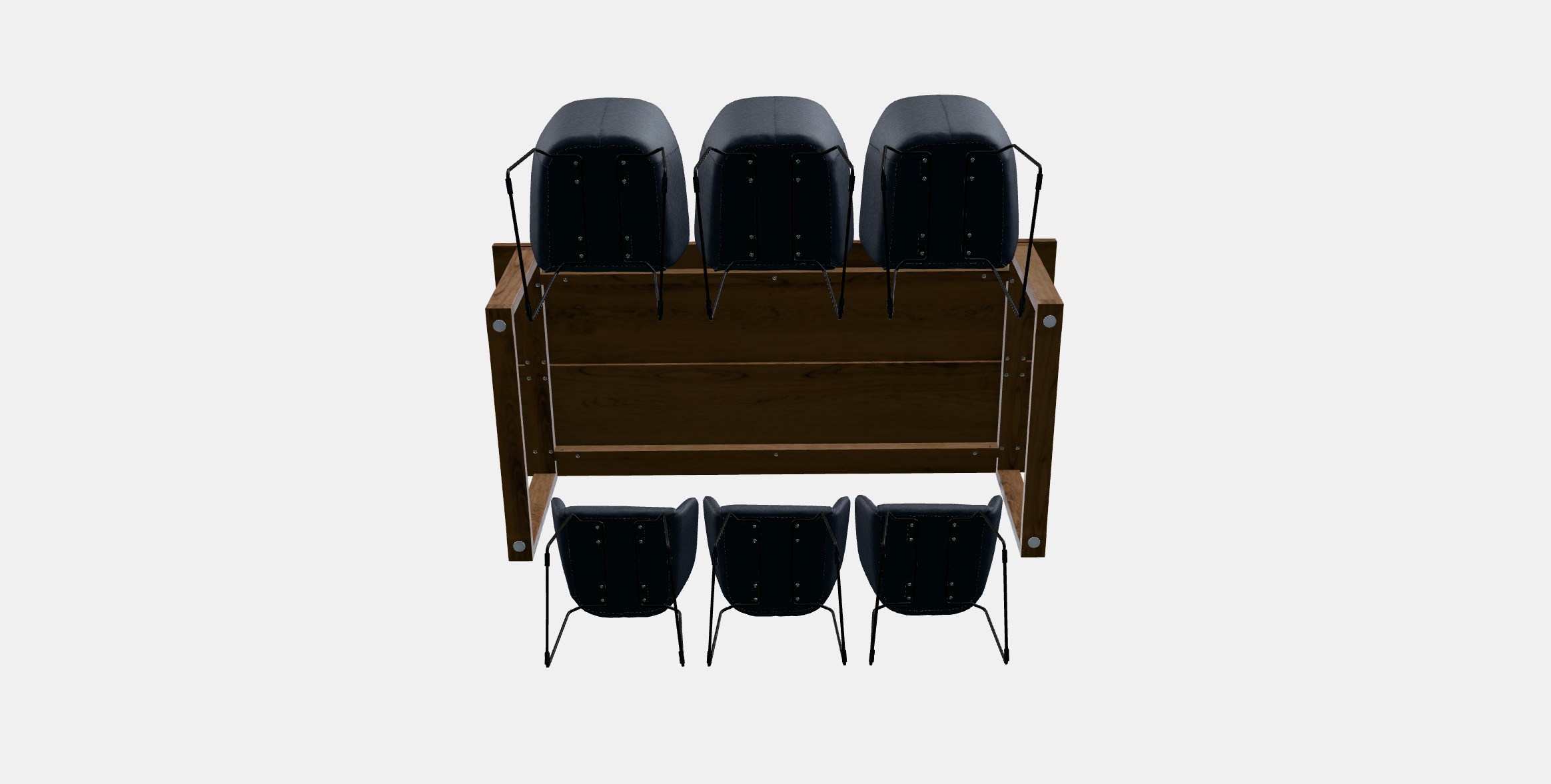 MORBYLANGA - TOSSBERG Table and 6 armchairs Low-poly 3D model_8