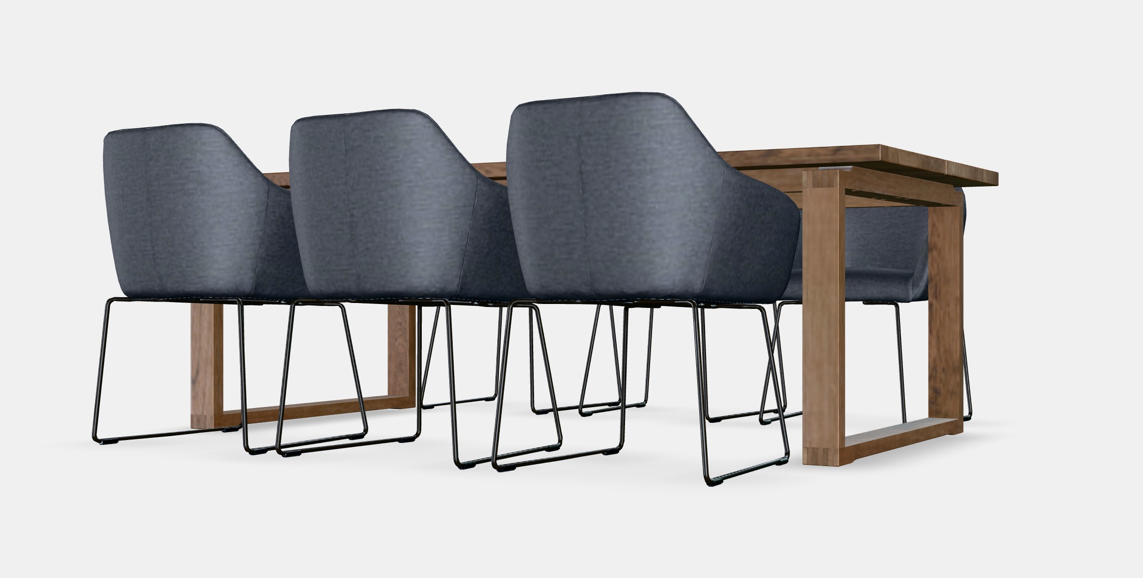 MORBYLANGA - TOSSBERG Table and 6 armchairs Low-poly 3D model_10