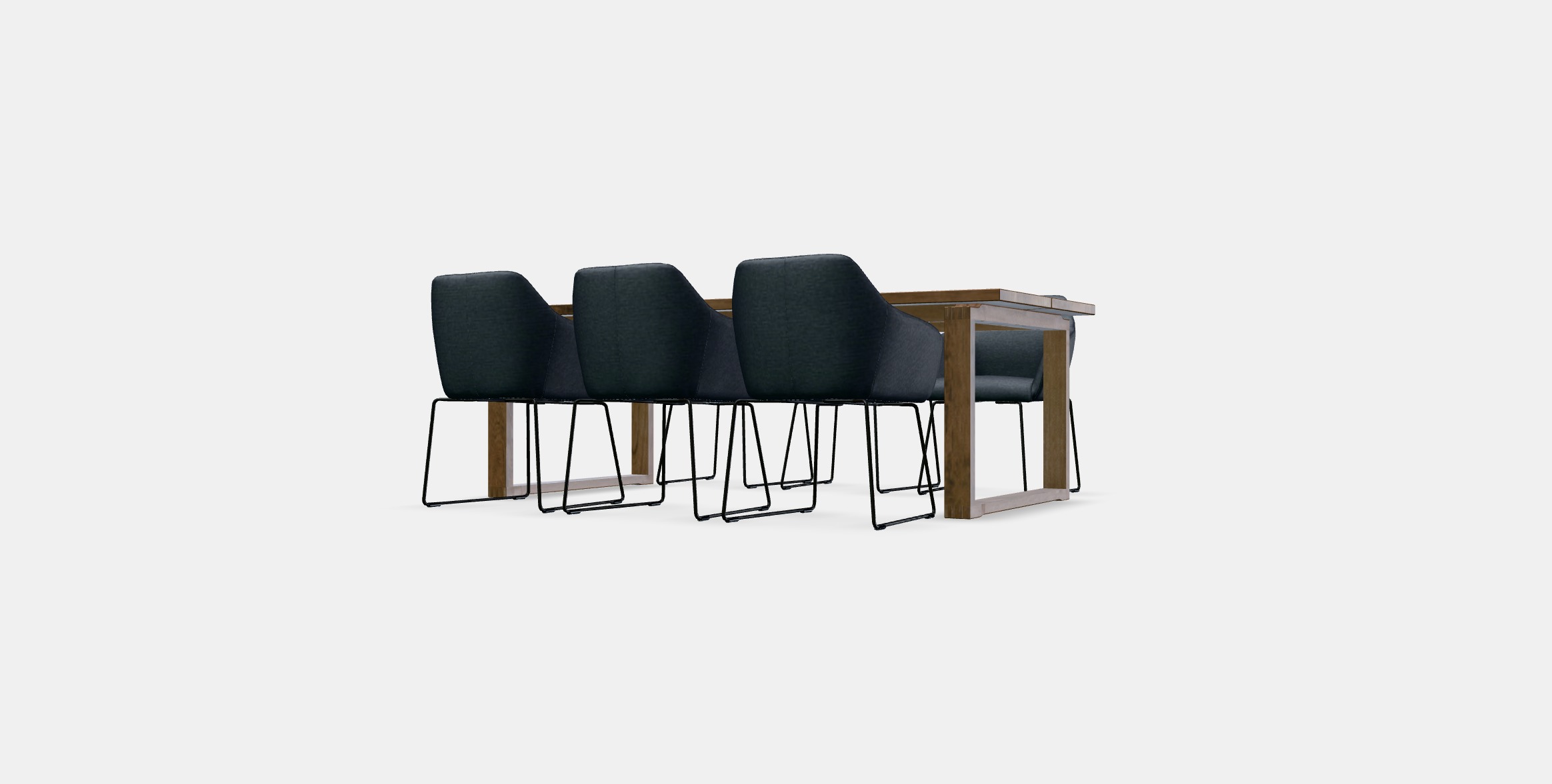 MORBYLANGA - TOSSBERG Table and 6 armchairs Low-poly 3D model_17