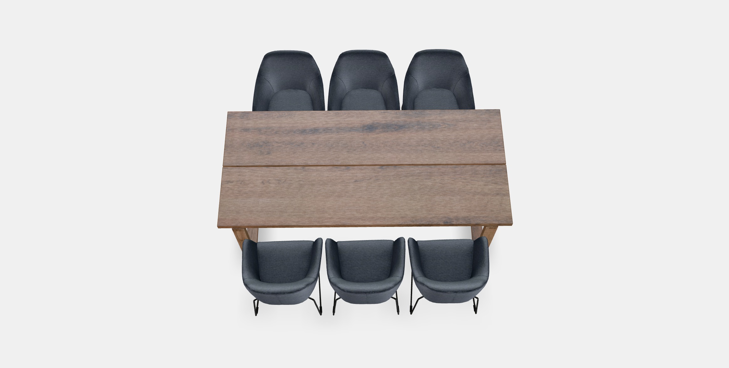 MORBYLANGA - TOSSBERG Table and 6 armchairs Low-poly 3D model_3