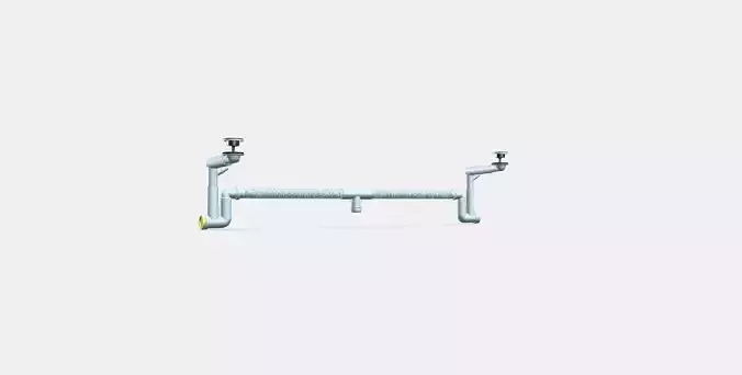 RANNILEN Water trap w flexible pipe 2 bowls Low-poly 3D model