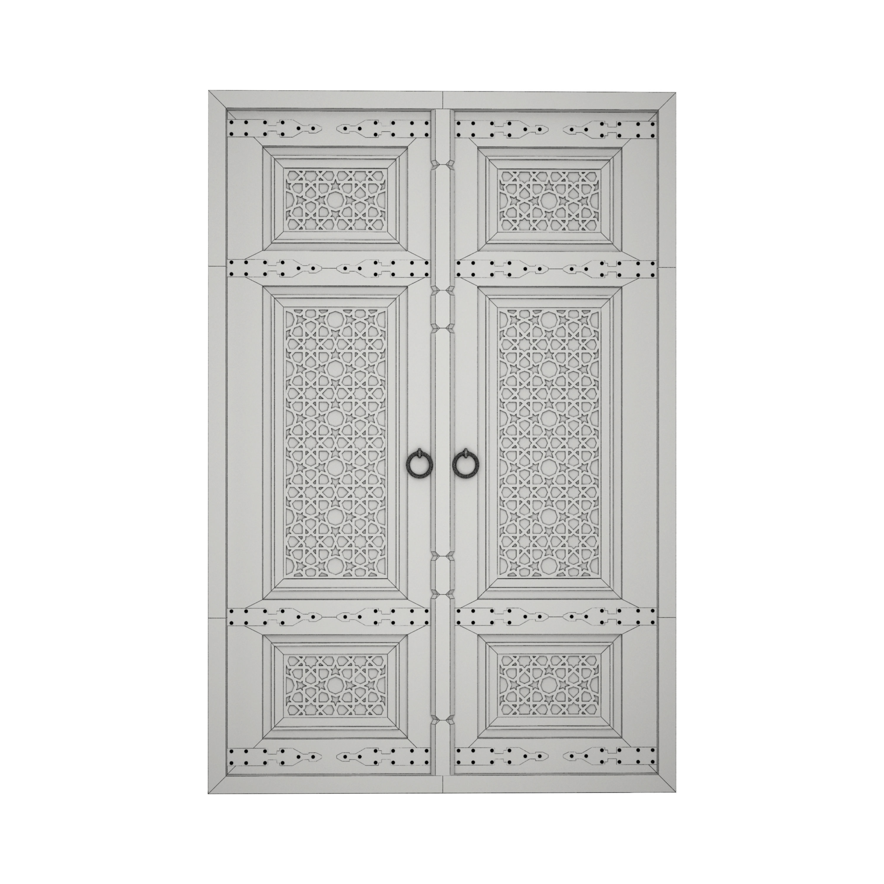 Old islamic door 01 3D model_3