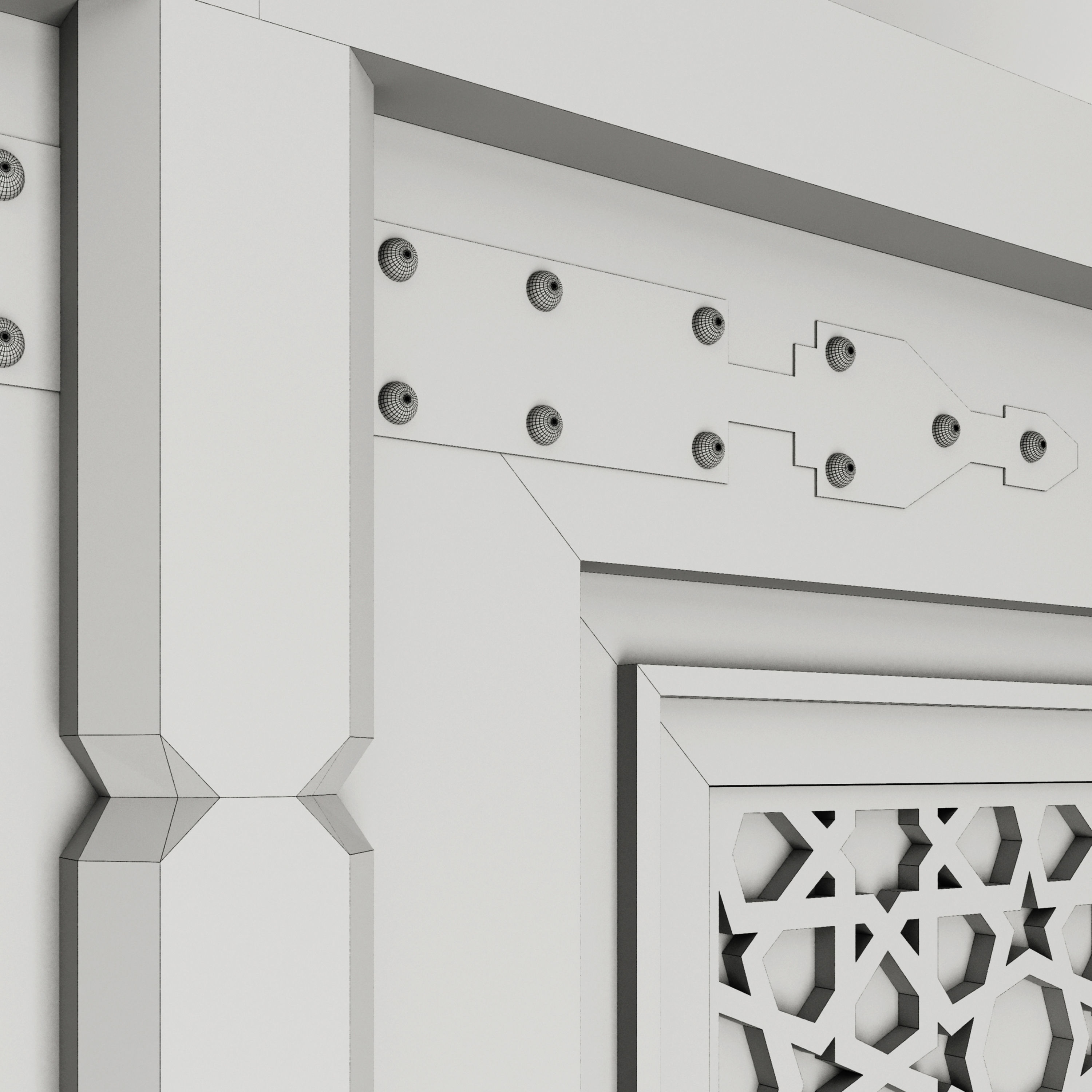 Old islamic door 01 3D model_5