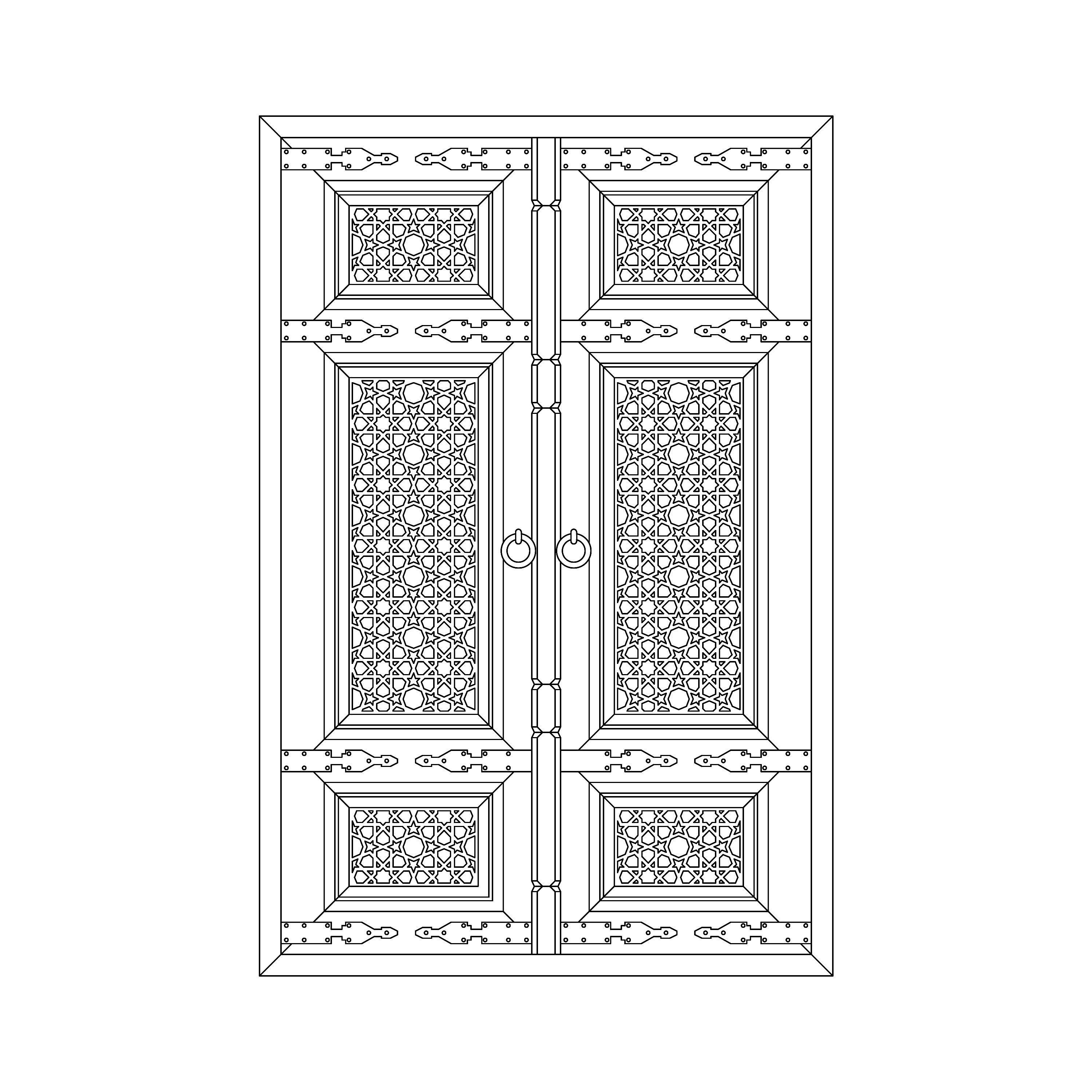 Old islamic door 01 3D model_2