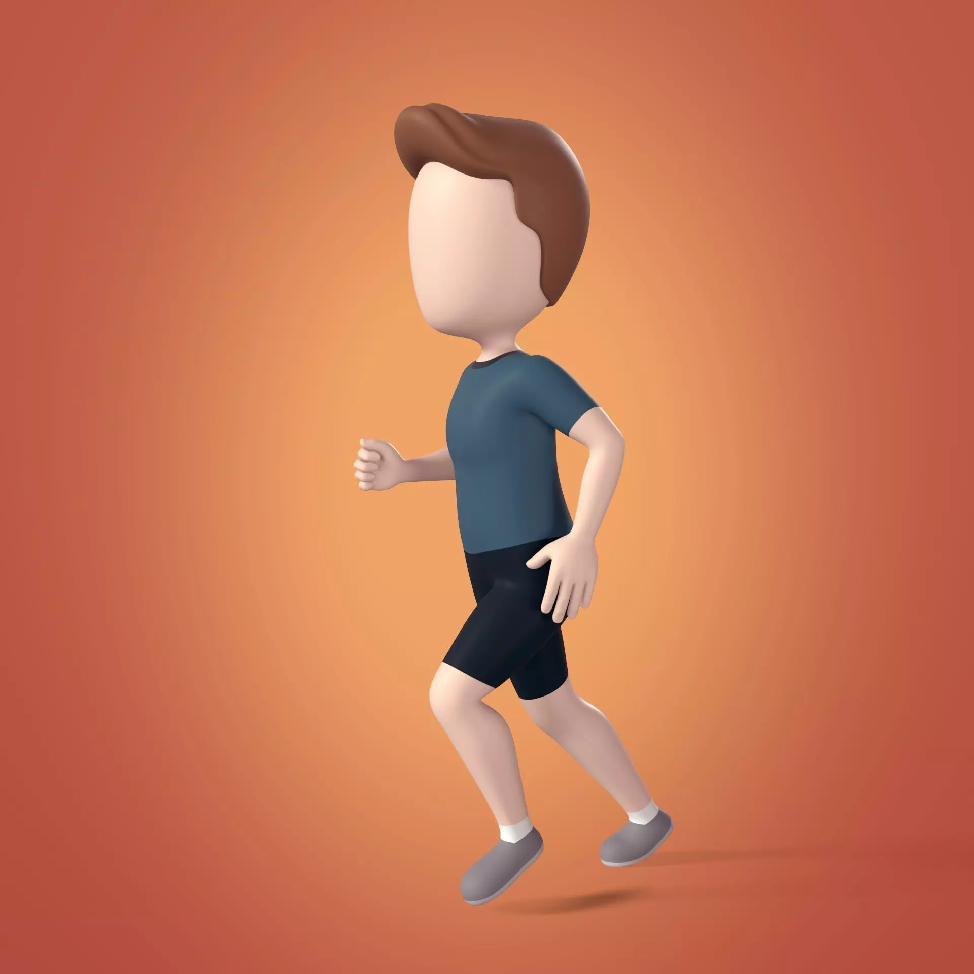 Cartoon Character Man - Boy - Stickman - Athlete - Fitness Coach Low-poly 3D model_0