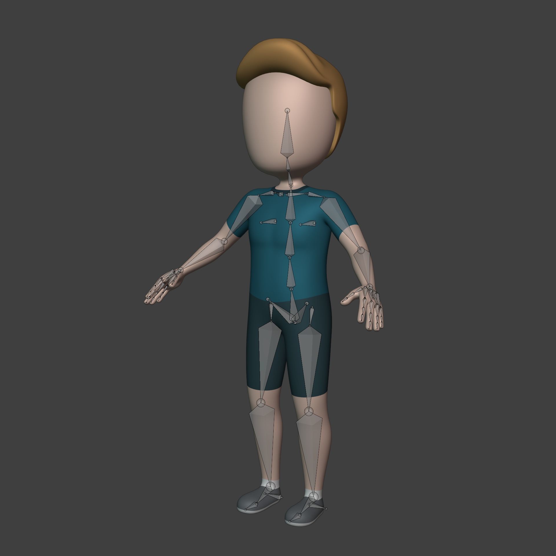 Cartoon Character Man - Boy - Stickman - Athlete - Fitness Coach Low-poly 3D model_4