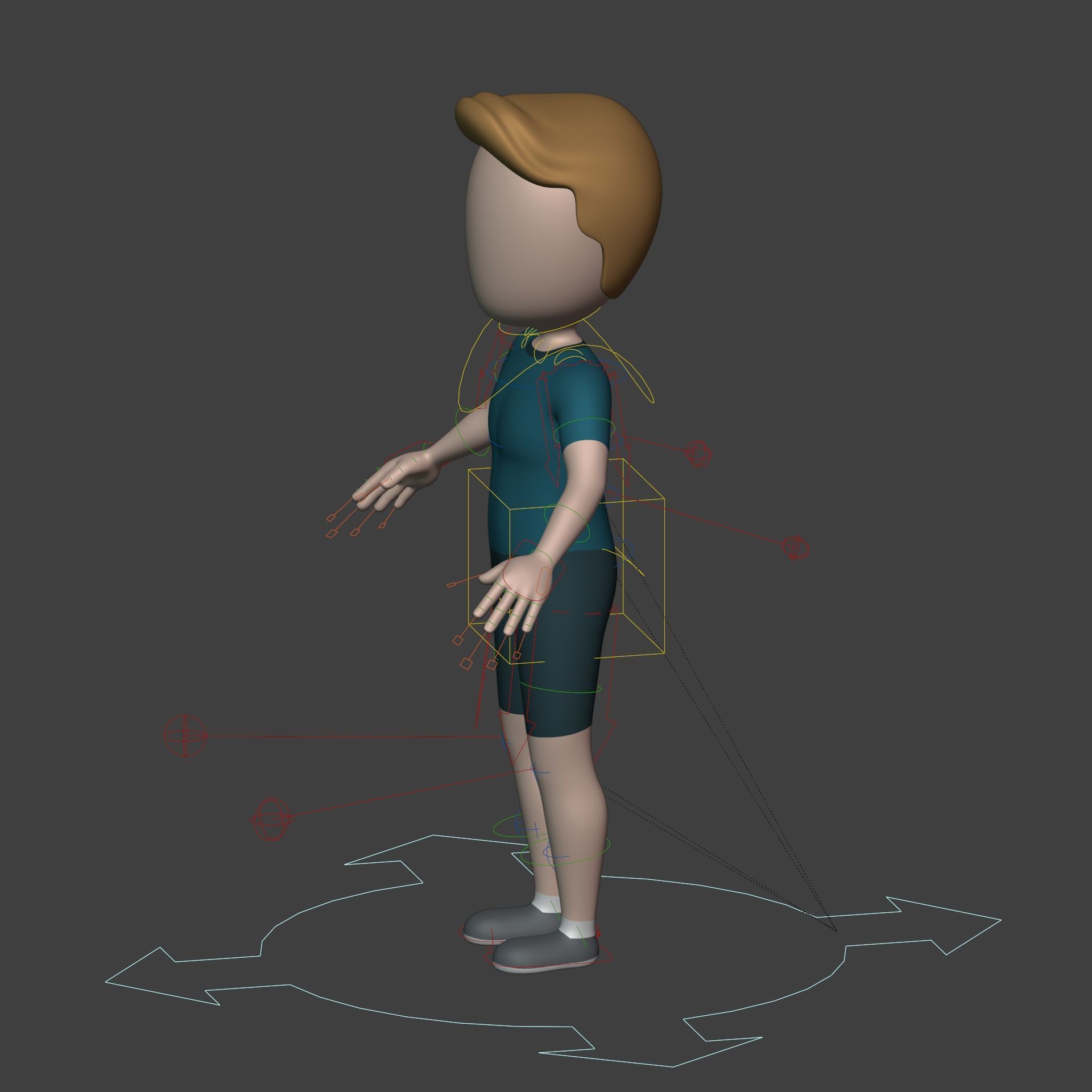 Cartoon Character Man - Boy - Stickman - Athlete - Fitness Coach Low-poly 3D model_12