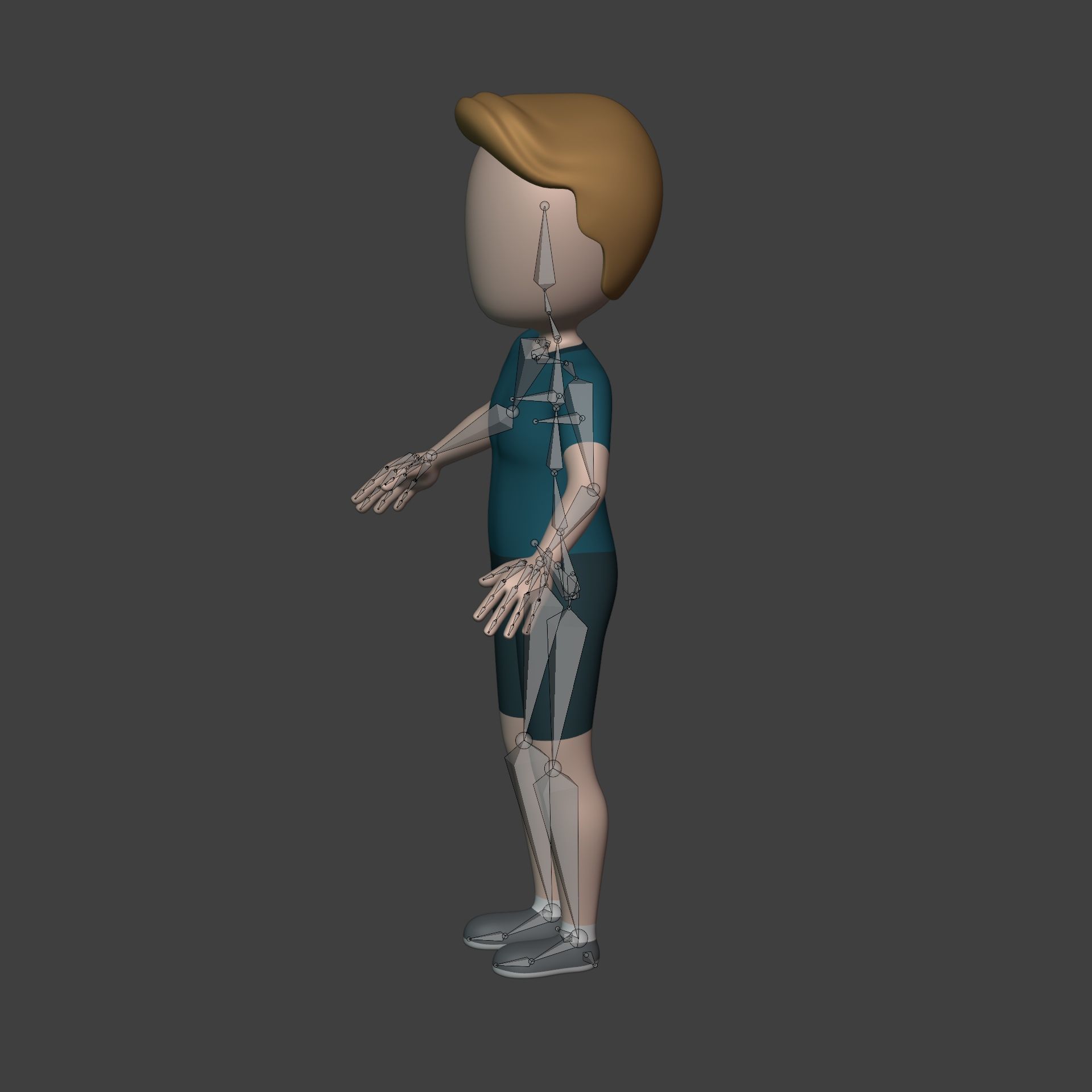 Cartoon Character Man - Boy - Stickman - Athlete - Fitness Coach Low-poly 3D model_13